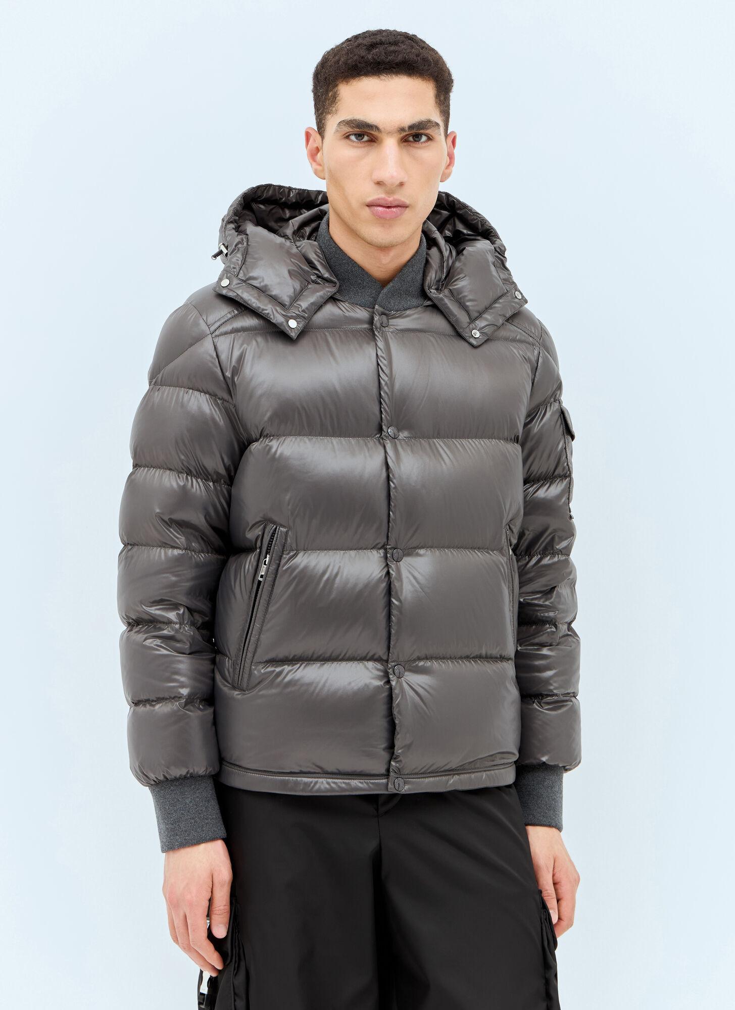Moncler grey down jacket discount