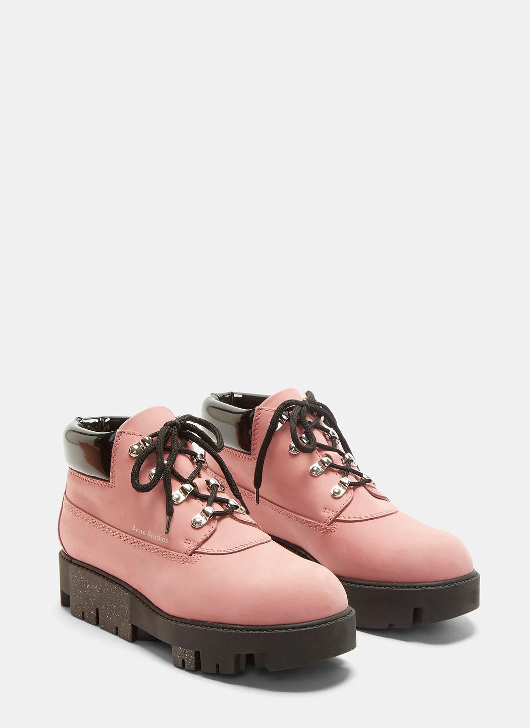 acne pink boots