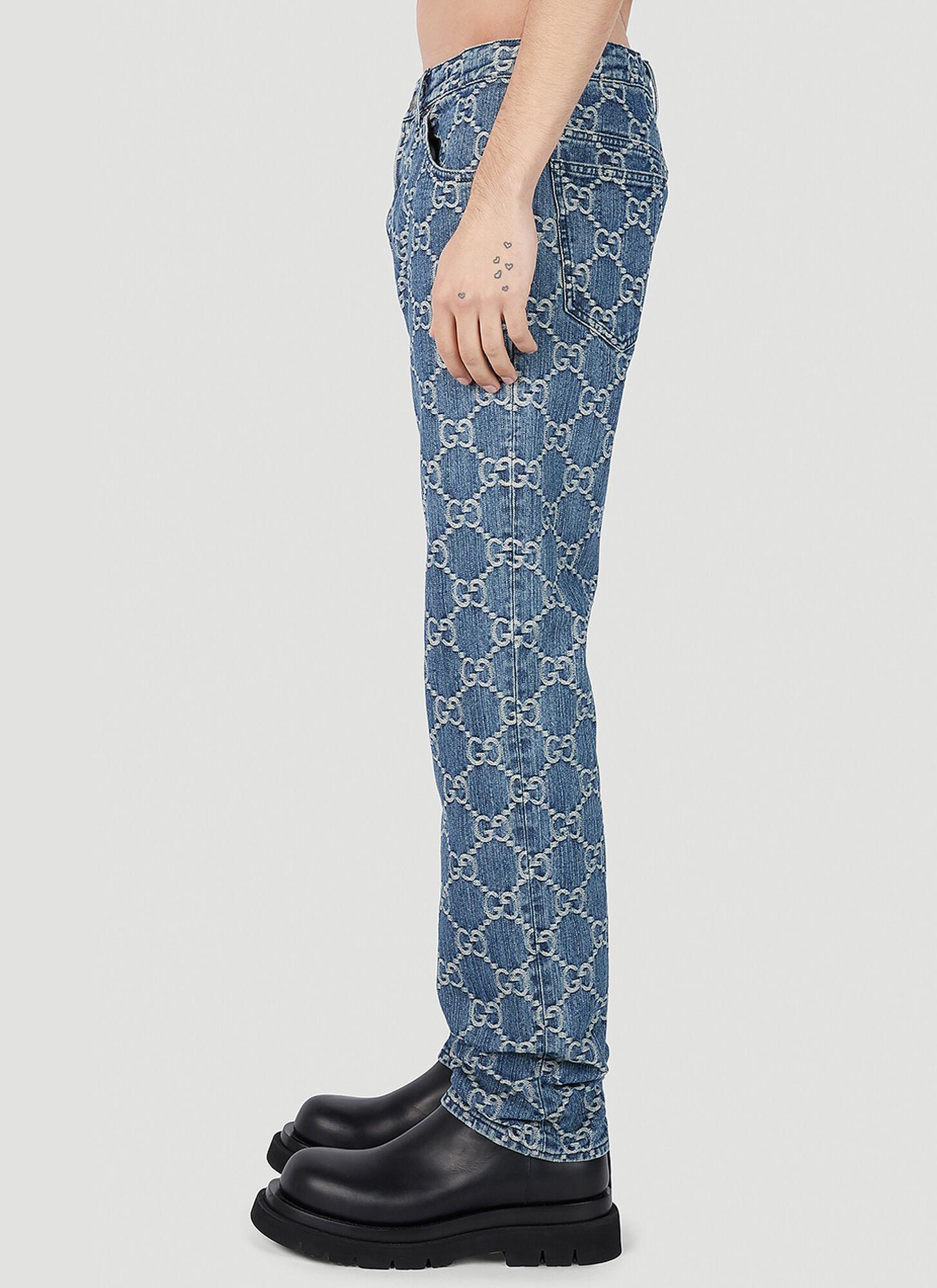 Gucci GG Jacquard Jeans in Blue for Men