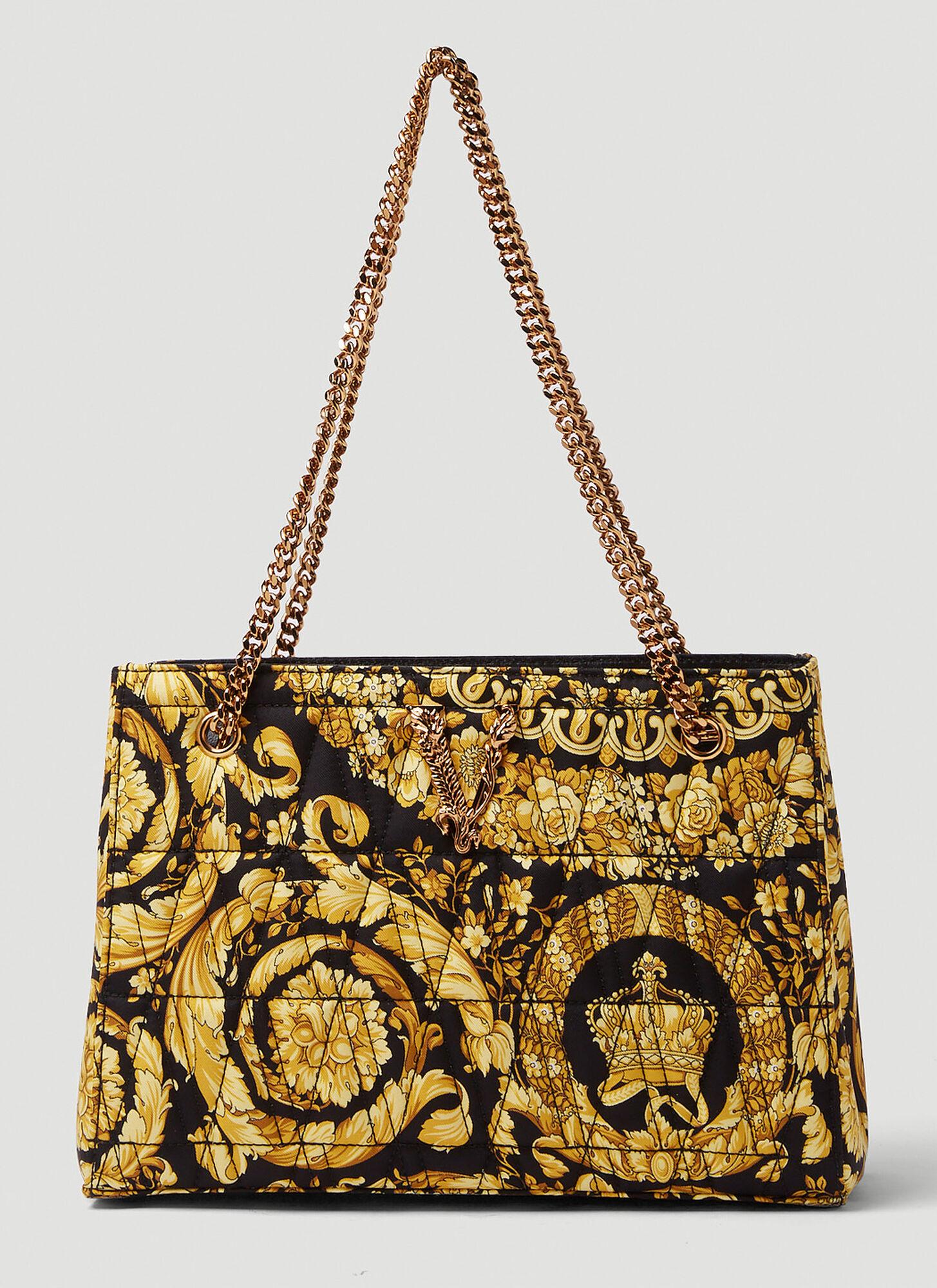 Versace Barocco Quilted Small Tote Bag in Metallic | Lyst
