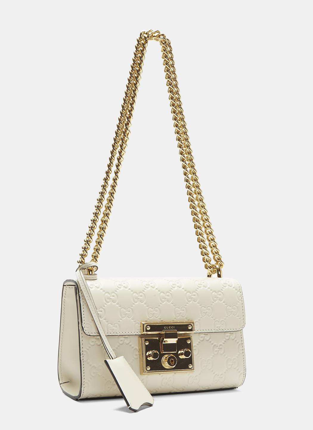 Gucci Leather Padlock Small Shoulder Bag In White - Lyst