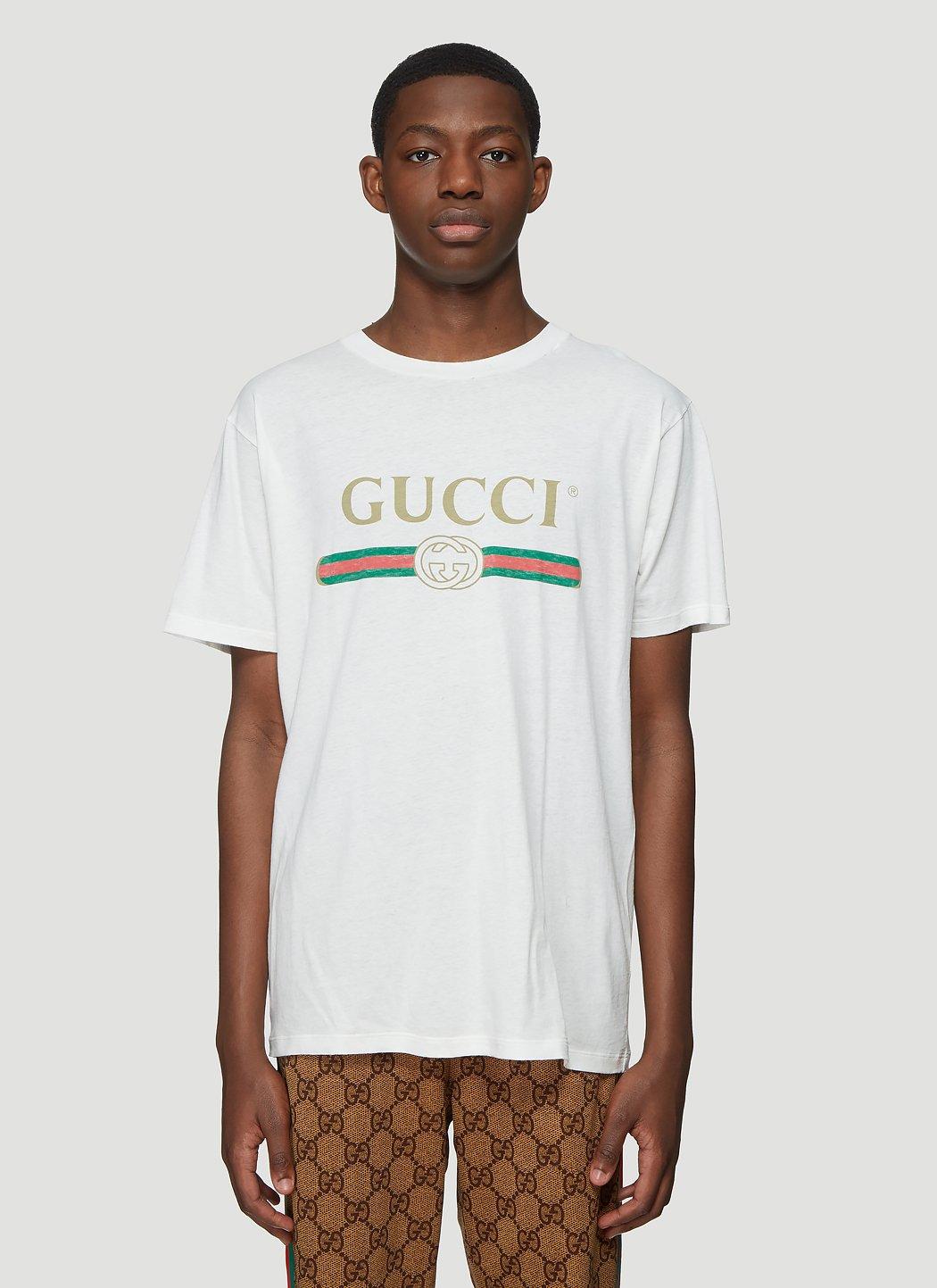 Gucci Cotton Logo T-shirt In White for Men - Lyst