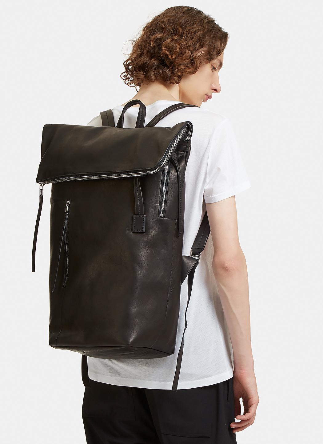 rick owens leather backpack
