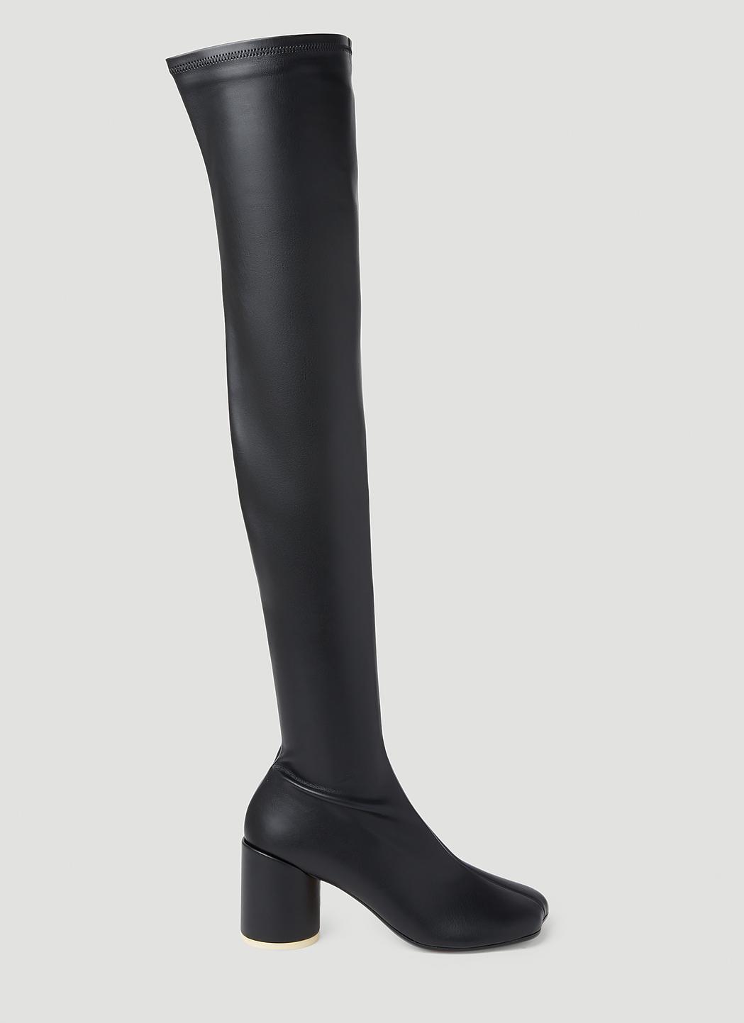 MM6 by Maison Martin Margiela Anatomic Thigh High Boots in Black