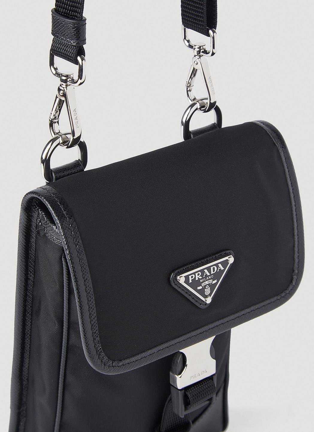 Prada Re-Nylon Saffiano Leather Smartphone Case Shoulder Bag White