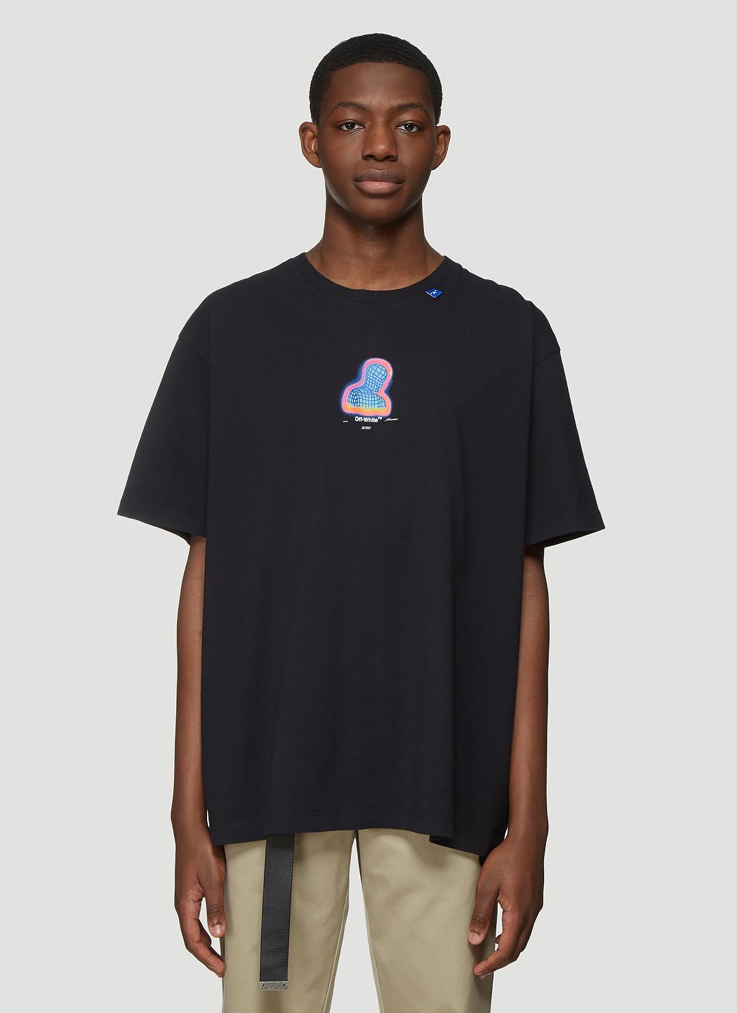 Off-White c/o Virgil Abloh Thermo Man Print T-shirt in Black for Men | Lyst