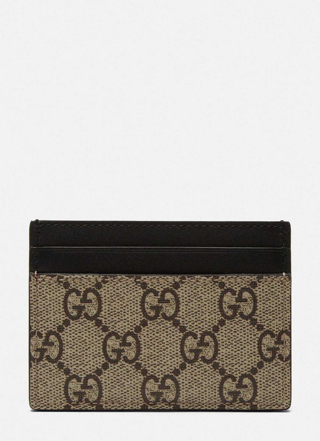 Gucci Canvas Men&#39;s Gg Snake Card Holder In Brown And Black for Men - Lyst
