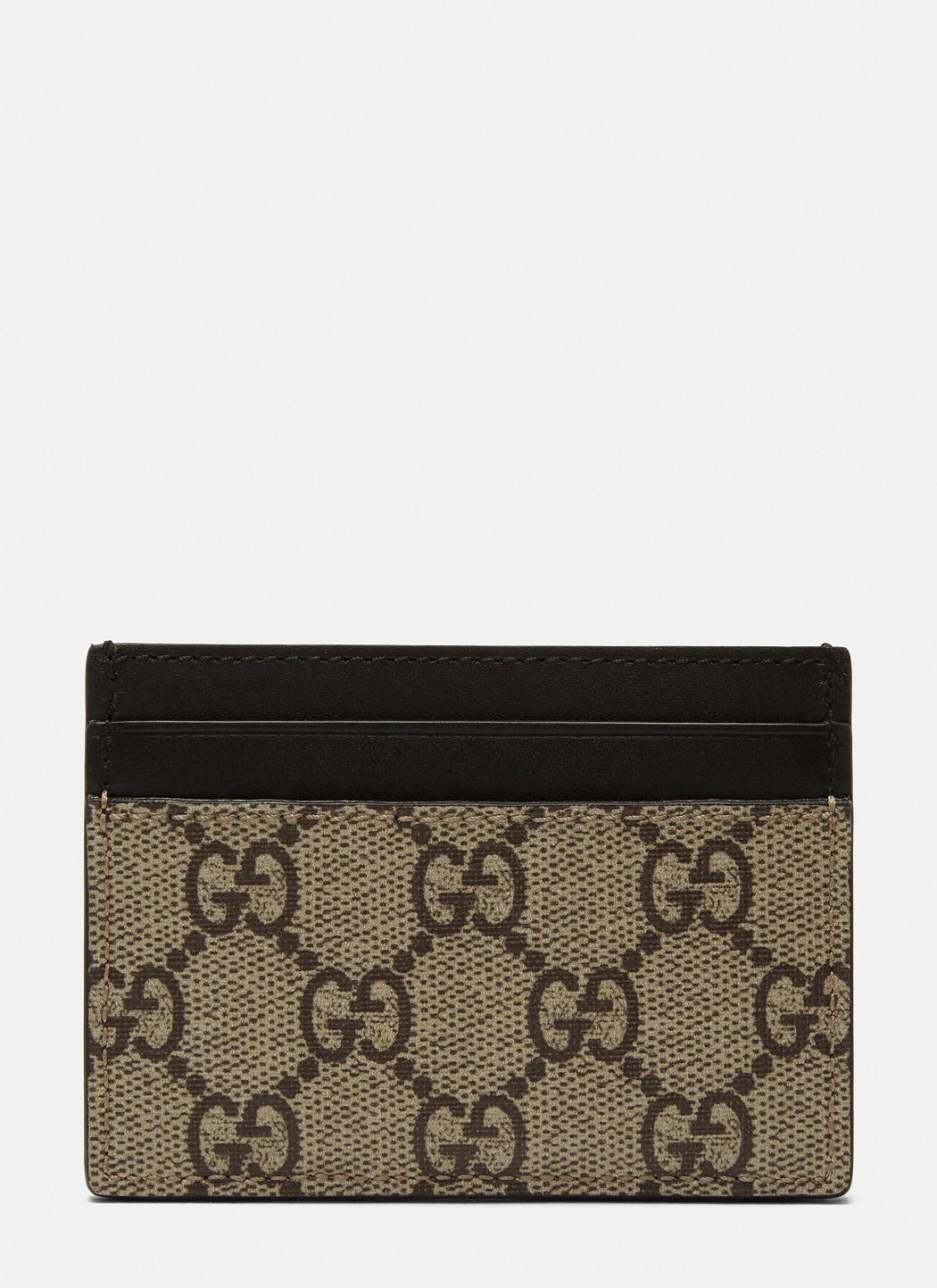 Gucci Canvas Men's Gg Snake Card Holder In Brown And Black for Men Lyst