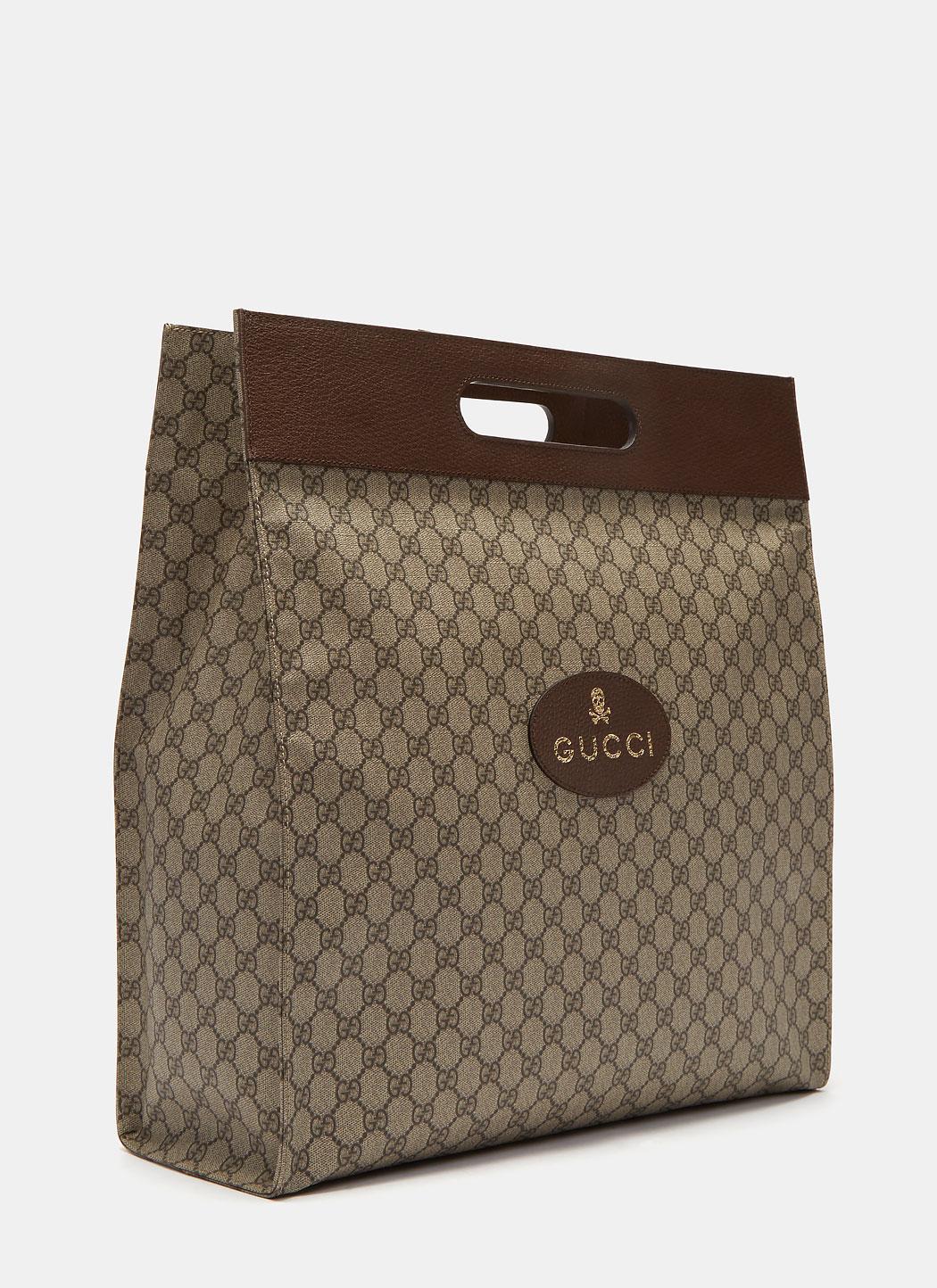 Lyst - Gucci Men&#39;s Neo Vintage Gg Supreme Print Tote Bag In Brown in Brown for Men