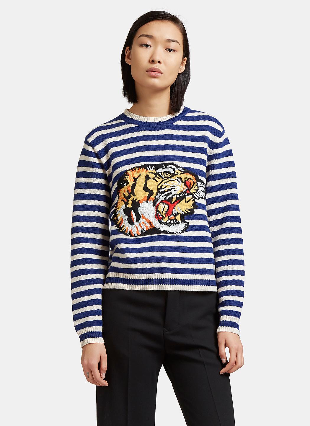 gucci striped tiger sweater