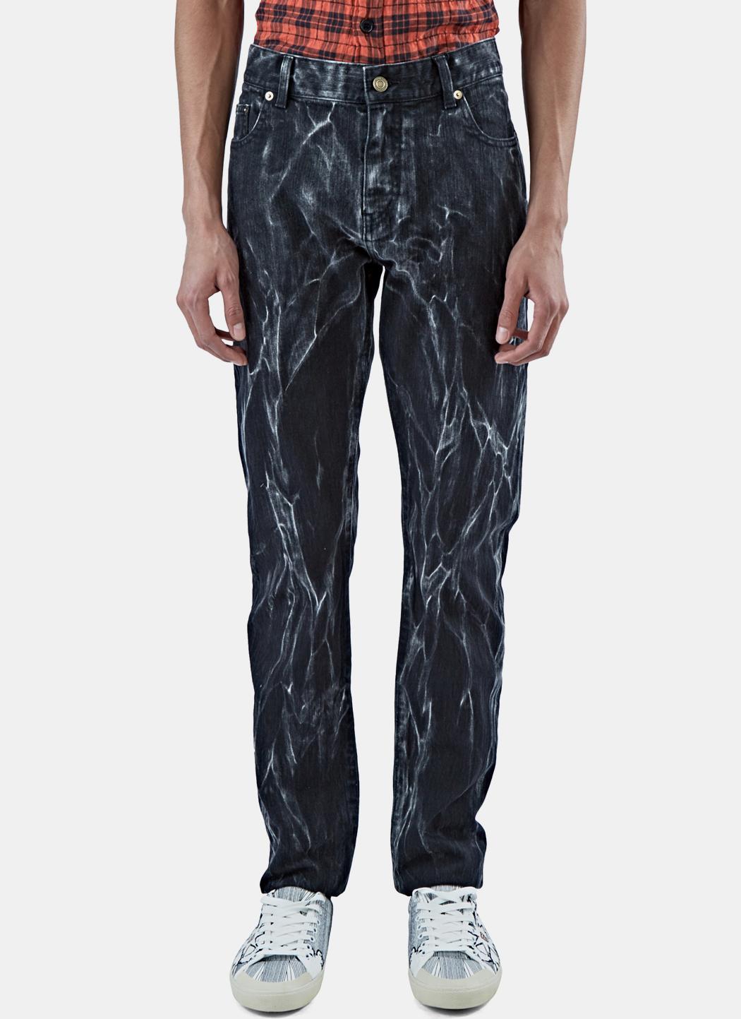 Saint Laurent Denim Men's Straight Leg Tie-dye Jeans In Black for Men ...