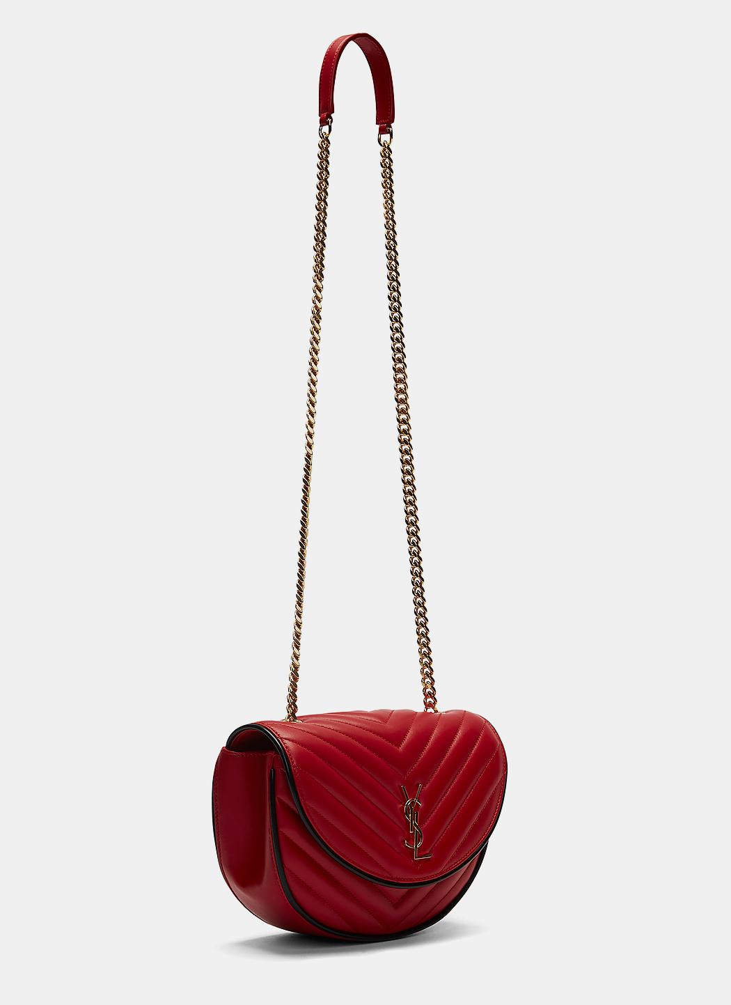 Saint laurent Women&#39;s Ysl Monogrammed Bubble Quilted Crossbody Bag In Red in Red | Lyst