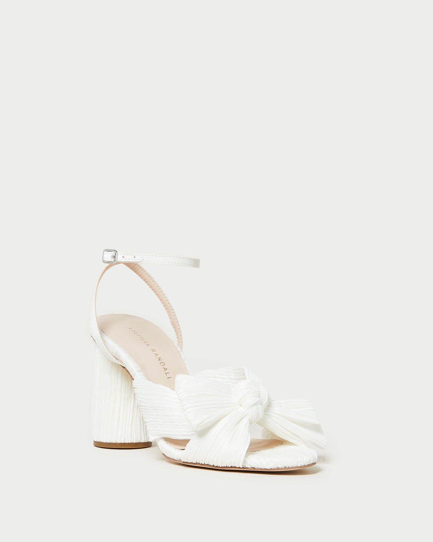 Loeffler Randall Camellia White Pleated Bow Heel | Lyst