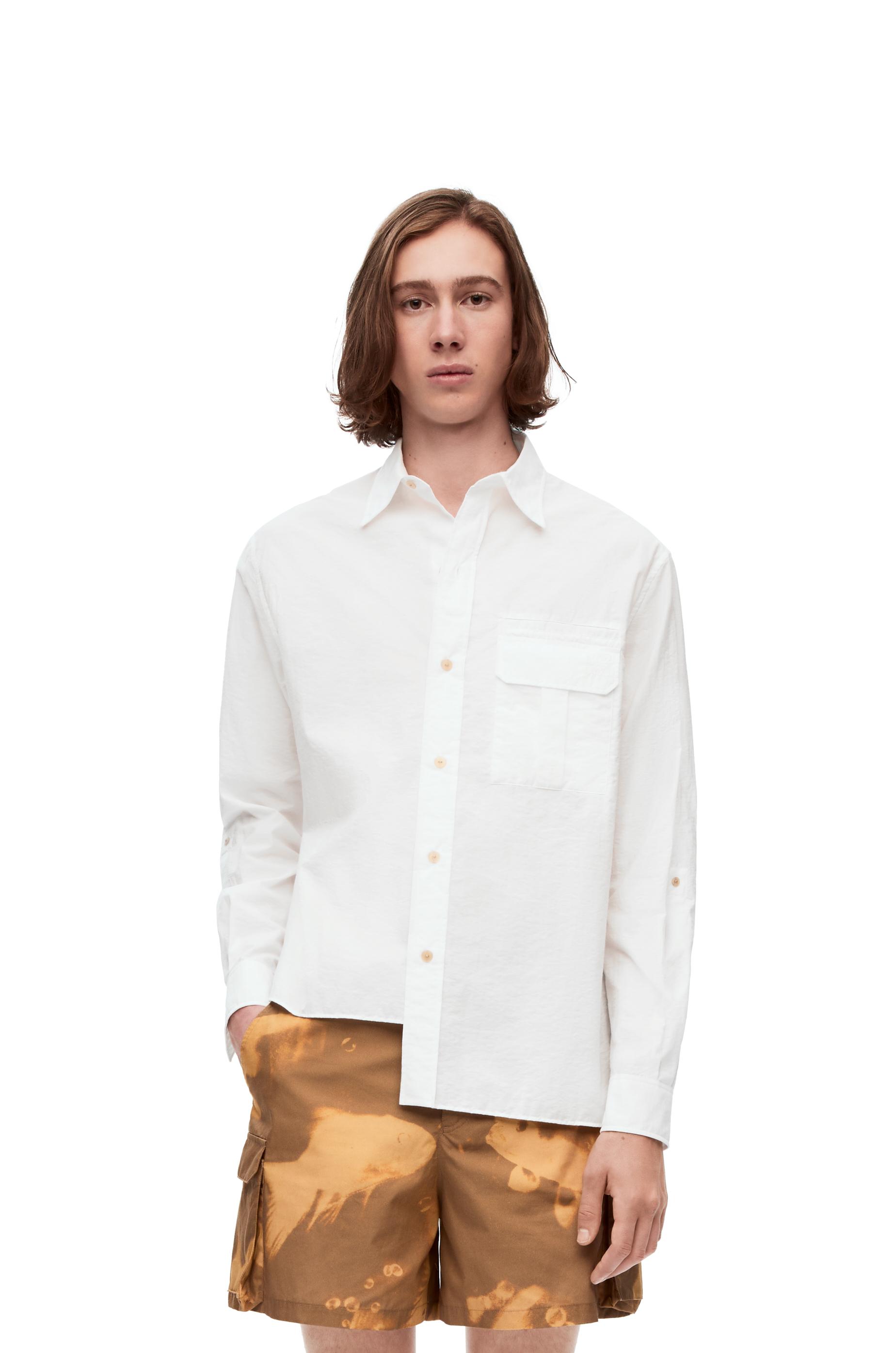 Loewe Asymmetric Pocket Shirt In Cotton And Polyamide in White for