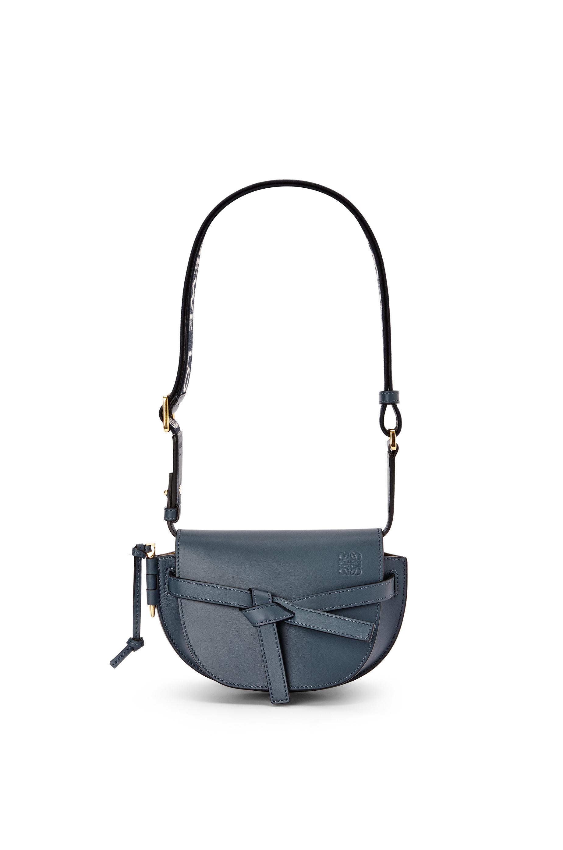 mini gate dual bag in soft calfskin and jacquard