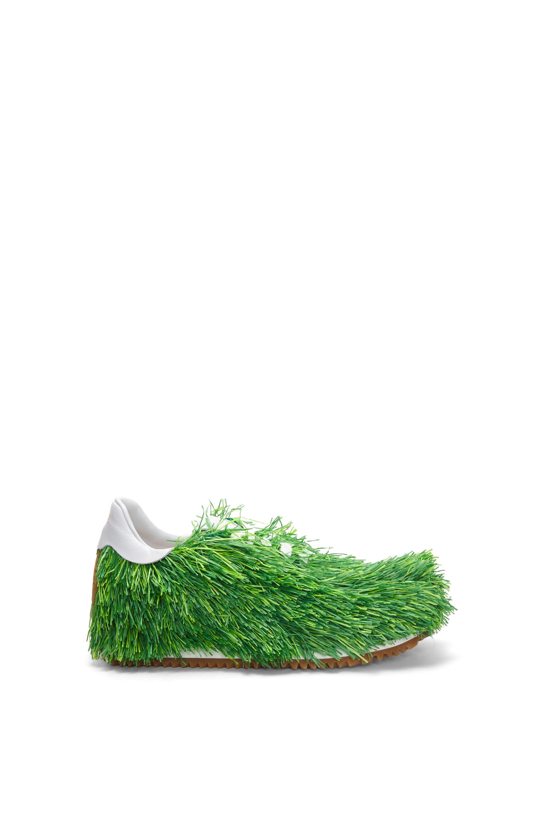Loewe Grass Sneaker In Canvas And Raffia in Green for Men Lyst