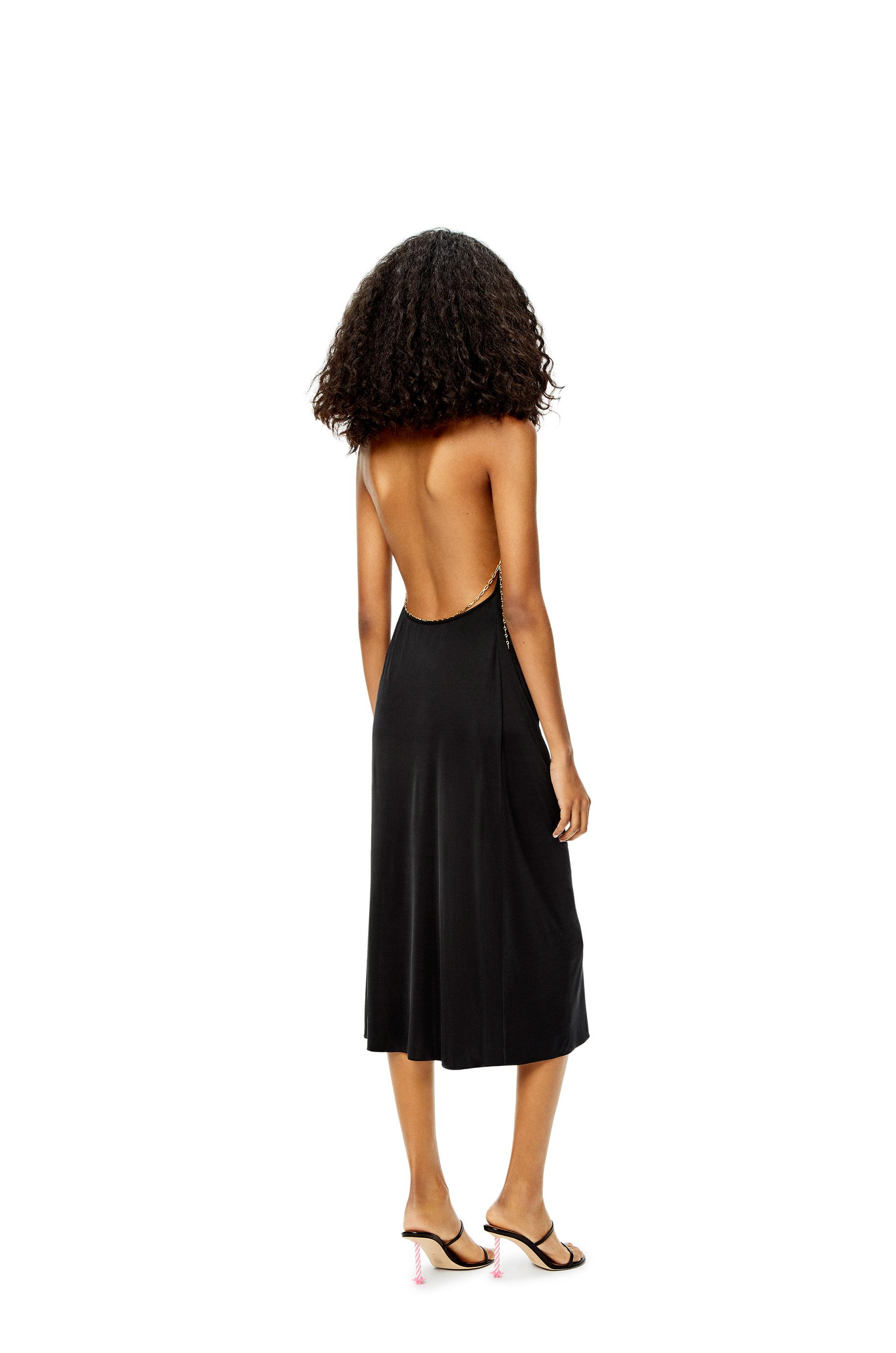 Loewe Luxury Chain Draped Dress In Silk For Women in Black | Lyst
