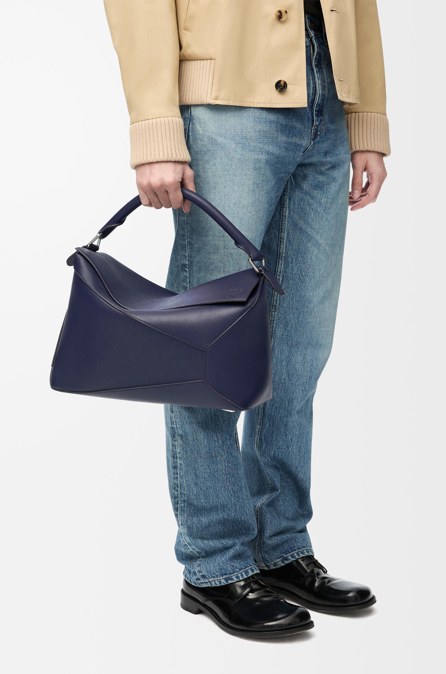 Loewe Large Puzzle Edge Bag In Classic Calfskin in Blue for