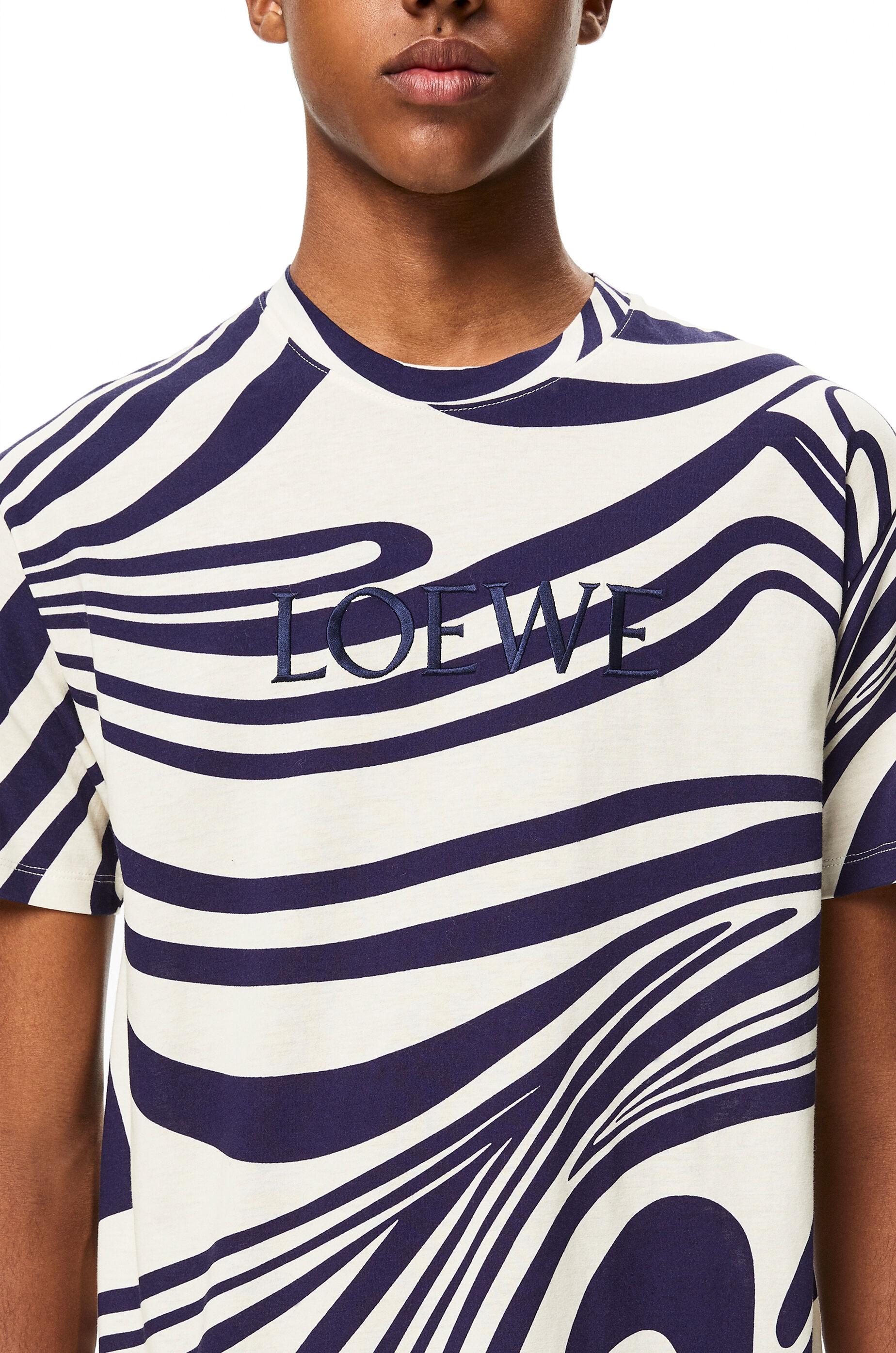 Loewe Tshirt In Psychedelic Cotton in White/Navy Blue (Blue) for Men