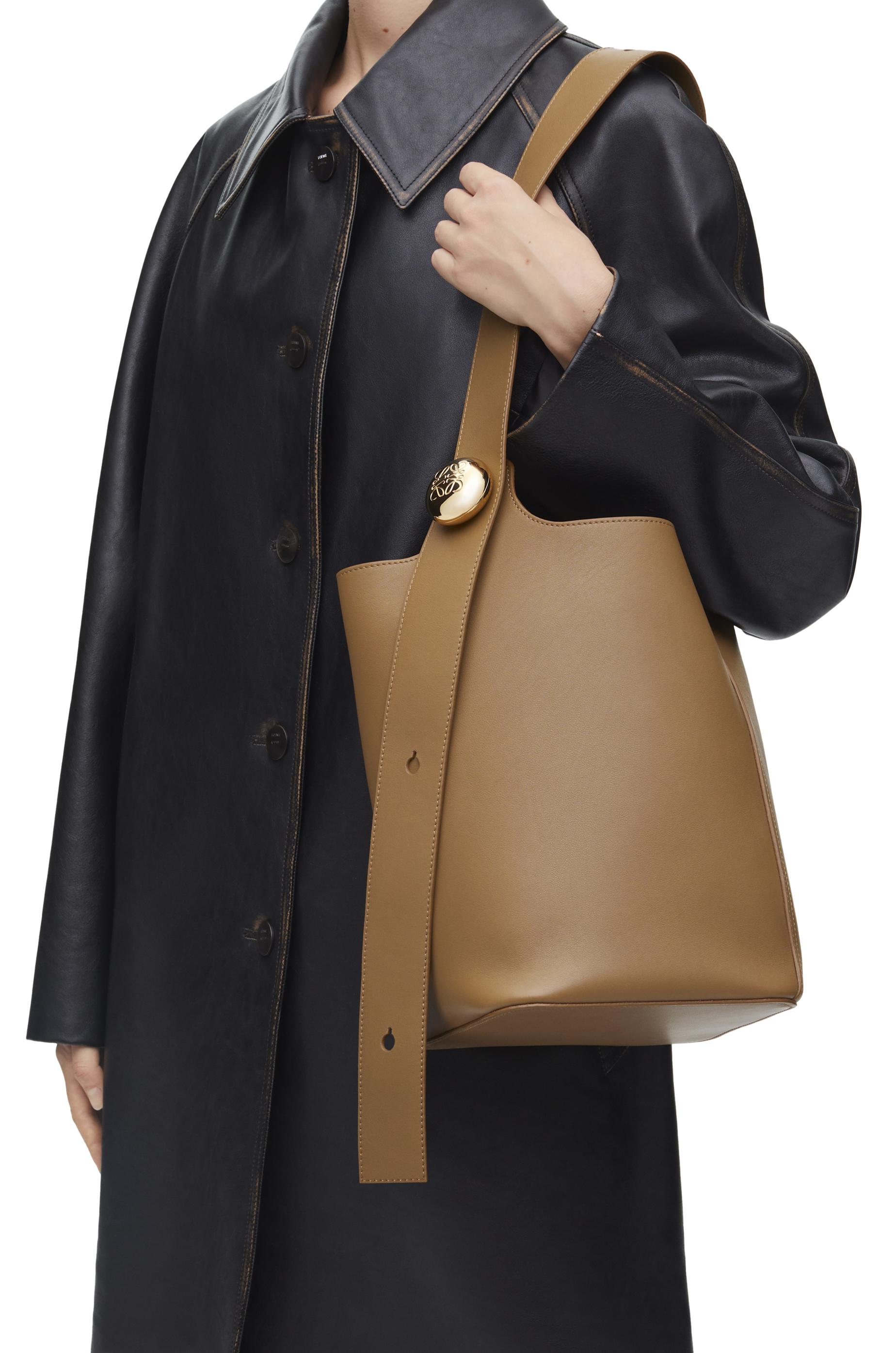 Loewe Luxury Medium Pebble Bucket Bag In Mellow Calfskin in