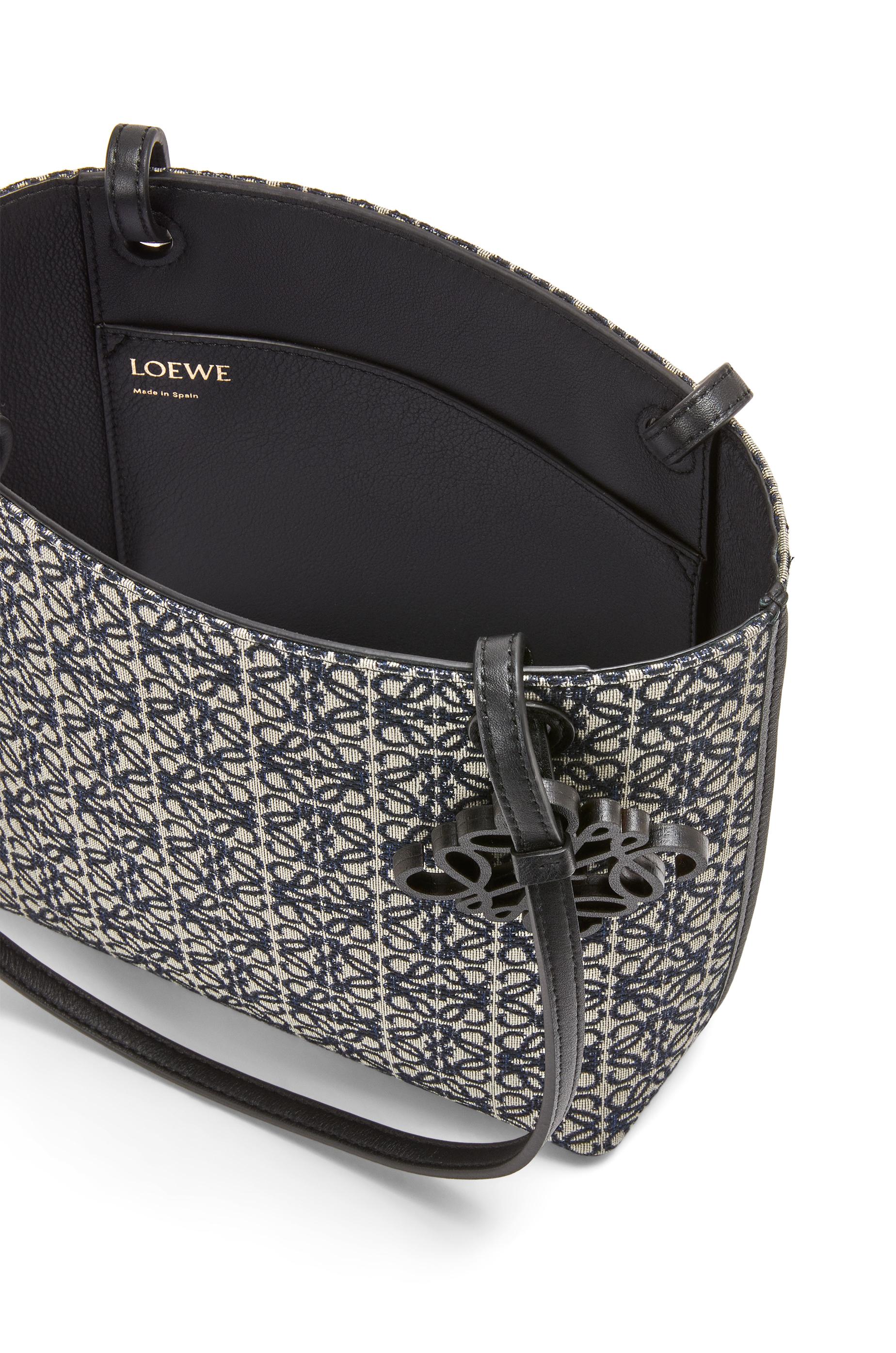 Loewe Leather Luxury Square Tote Bag In Anagram Jacquard And 