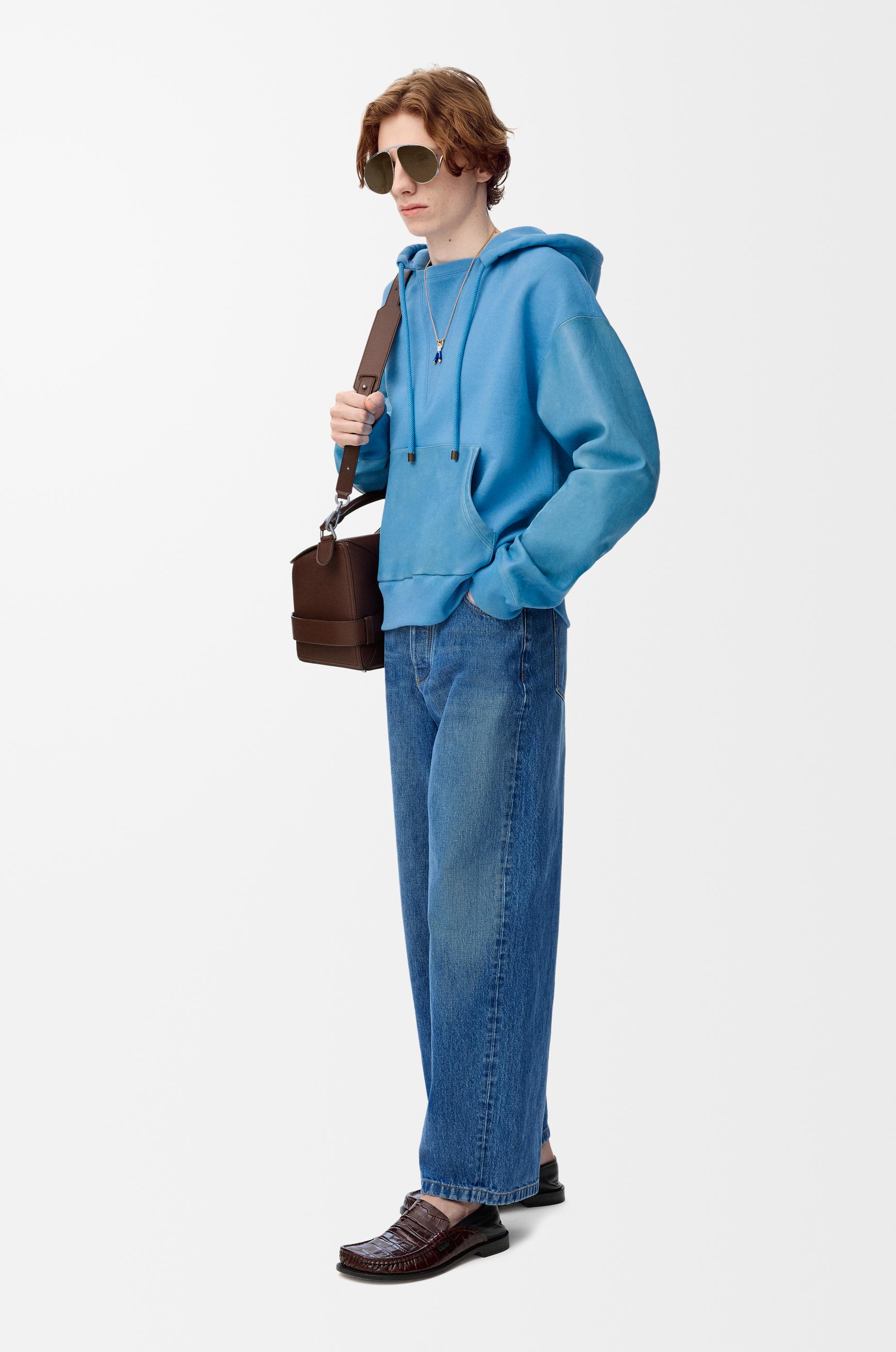 LOEWE セール★ PUZZLE RELAXED FIT HOODIE★BLUE LOEWE Calfskin Medium Puzzle Bag Stone Blue 1499135