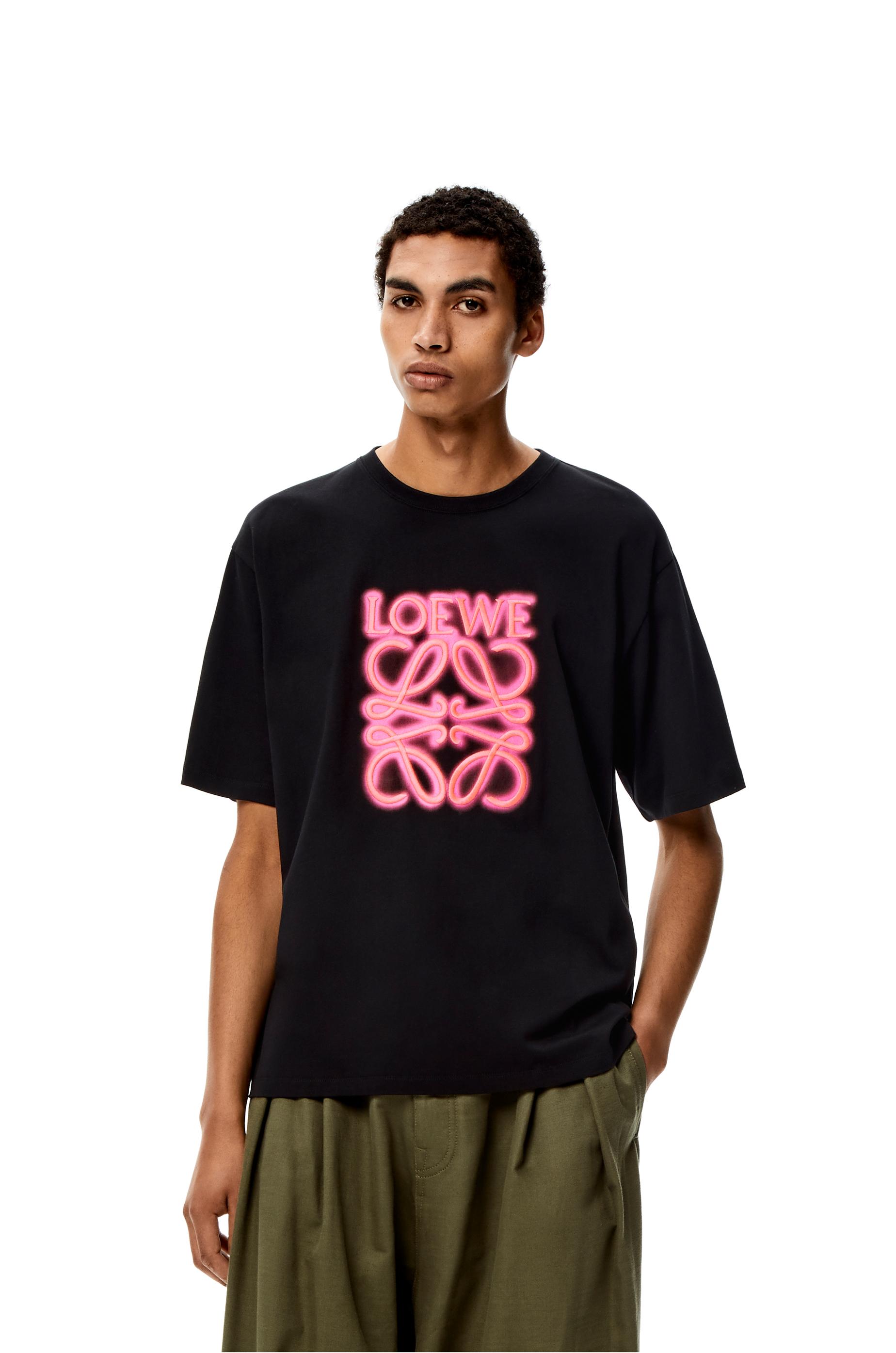 Loewe Luxury Neon T-shirt In Cotton For Men in Black for Men | Lyst