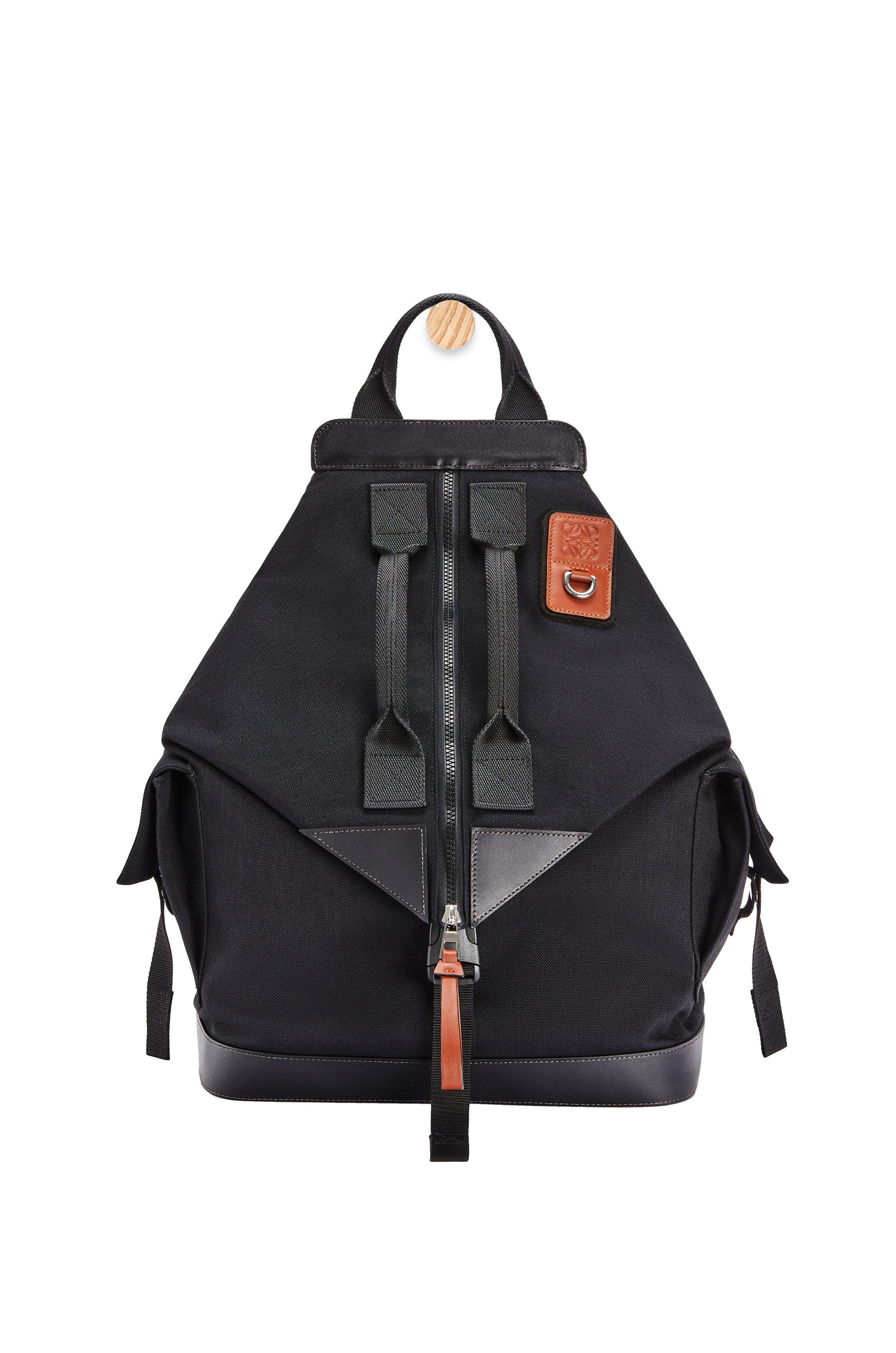 Loewe Luxury Convertible Backpack In Canvas For Men in Black for