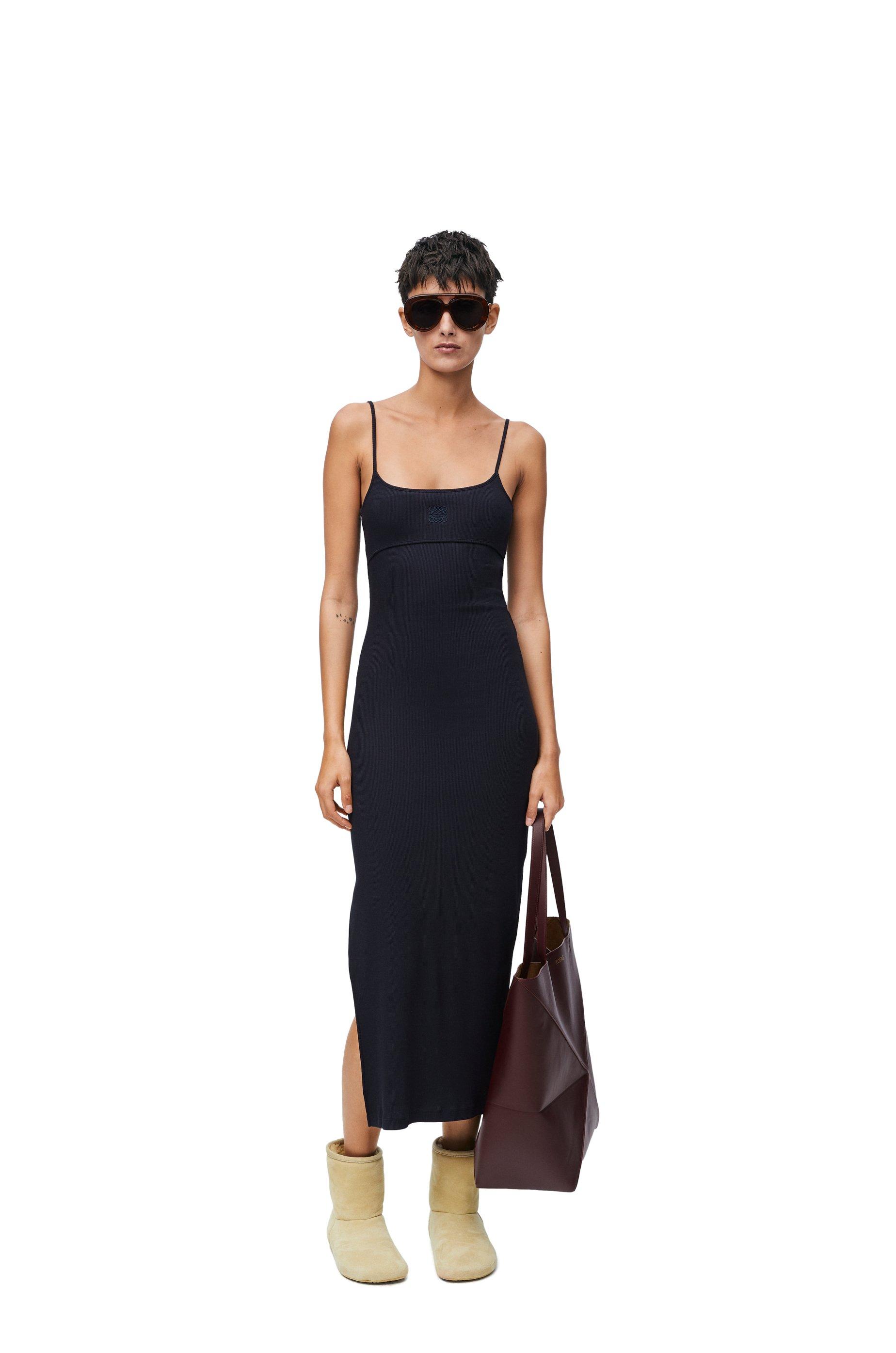 ロエベ Loewe Anagram Strappy Dress Loewe Anagram Strappy Dress in Black | FWRD