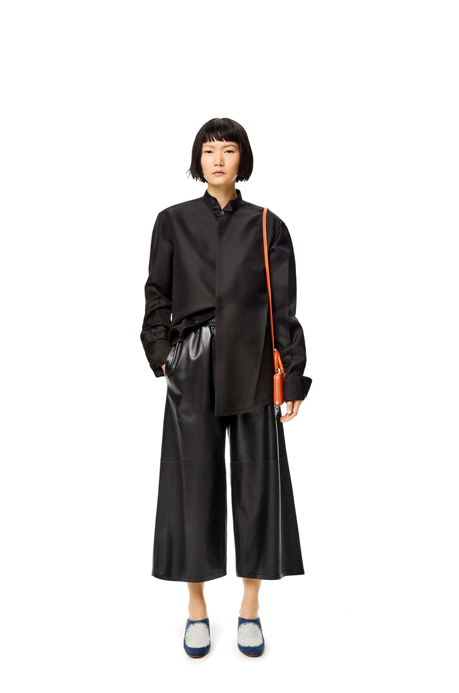 Loewe Leather Cropped Trousers In Nappa in Black | Lyst