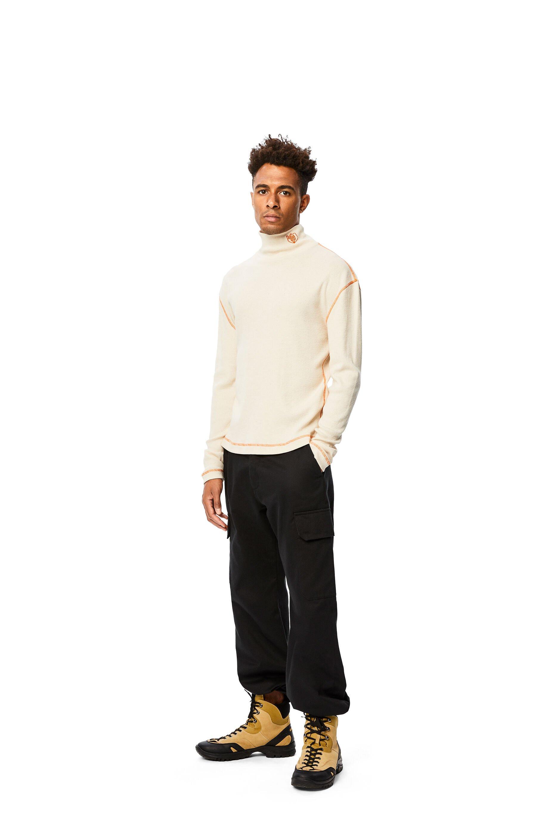 Loewe Roll Neck Long Sleeve T-shirt In Cotton in Ecru (Natural) for Men ...