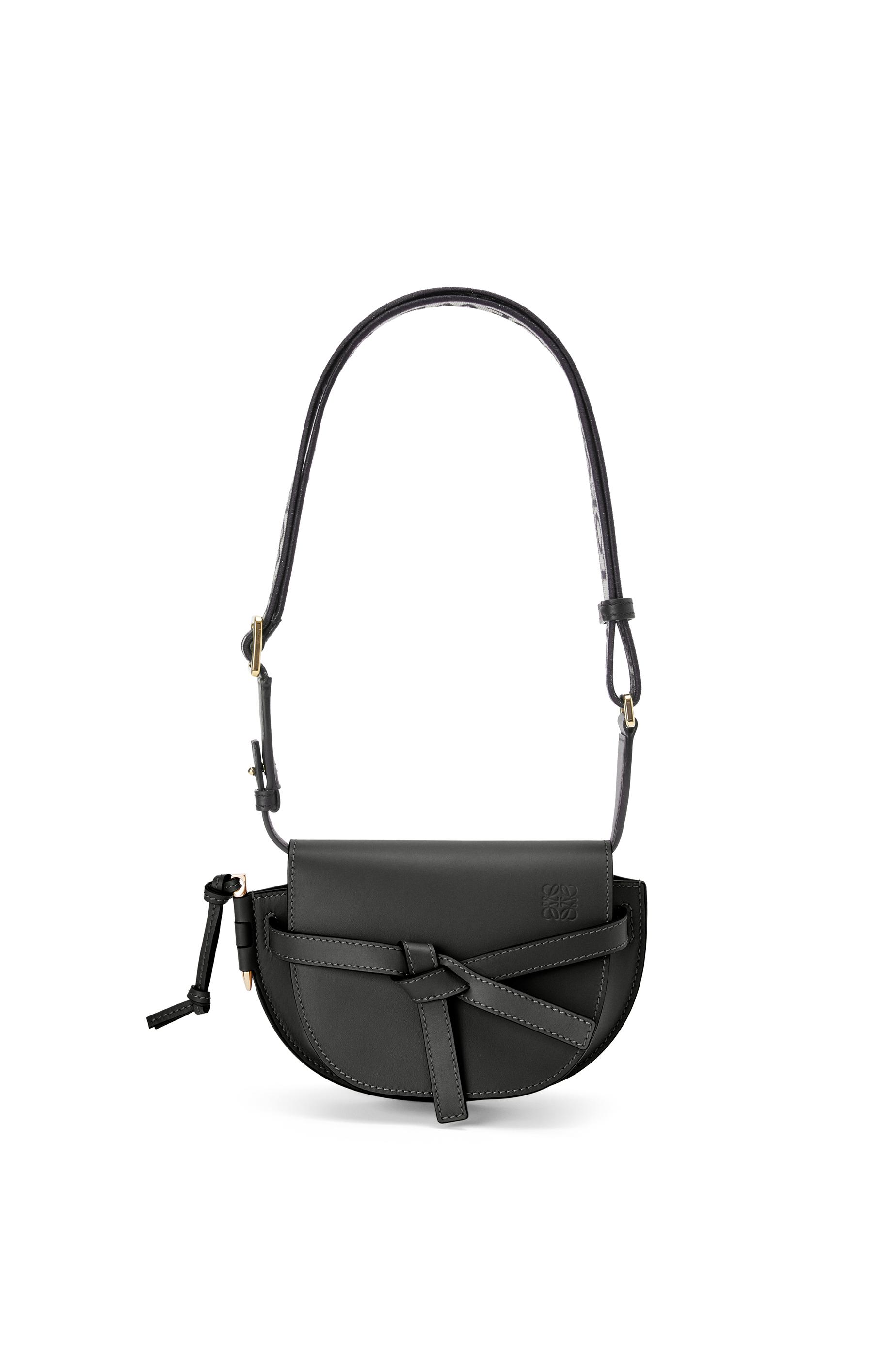 mini gate dual bag in soft calfskin and jacquard