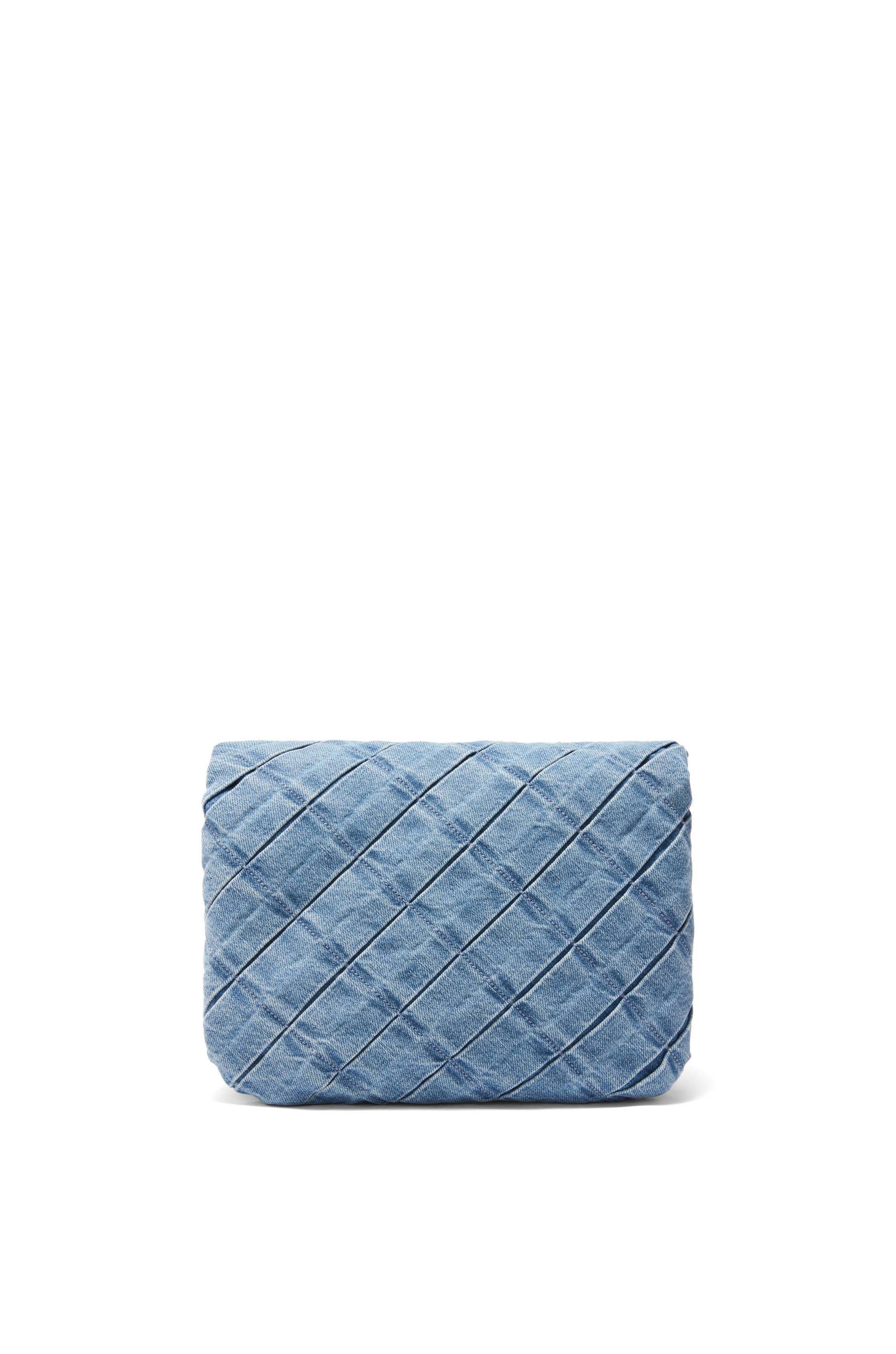 Loewe Medium Goya Puffer Bag In Pleated Washed Denim in Blue