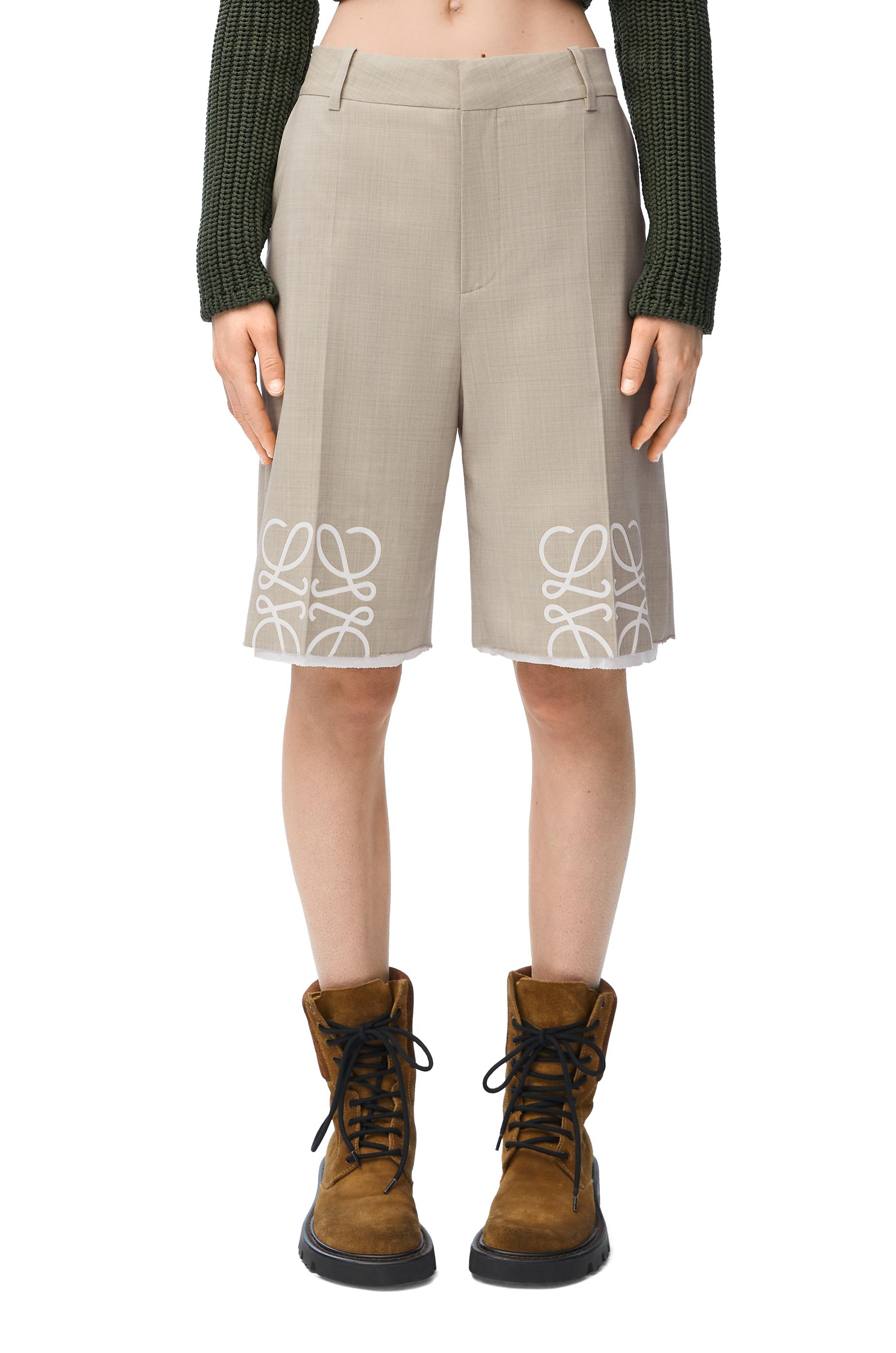 LOEWE｜SHORTS (Anagram shorts in wool and cashmere (S359 Anagram shorts in wool and cashmere Grey - LOEWE