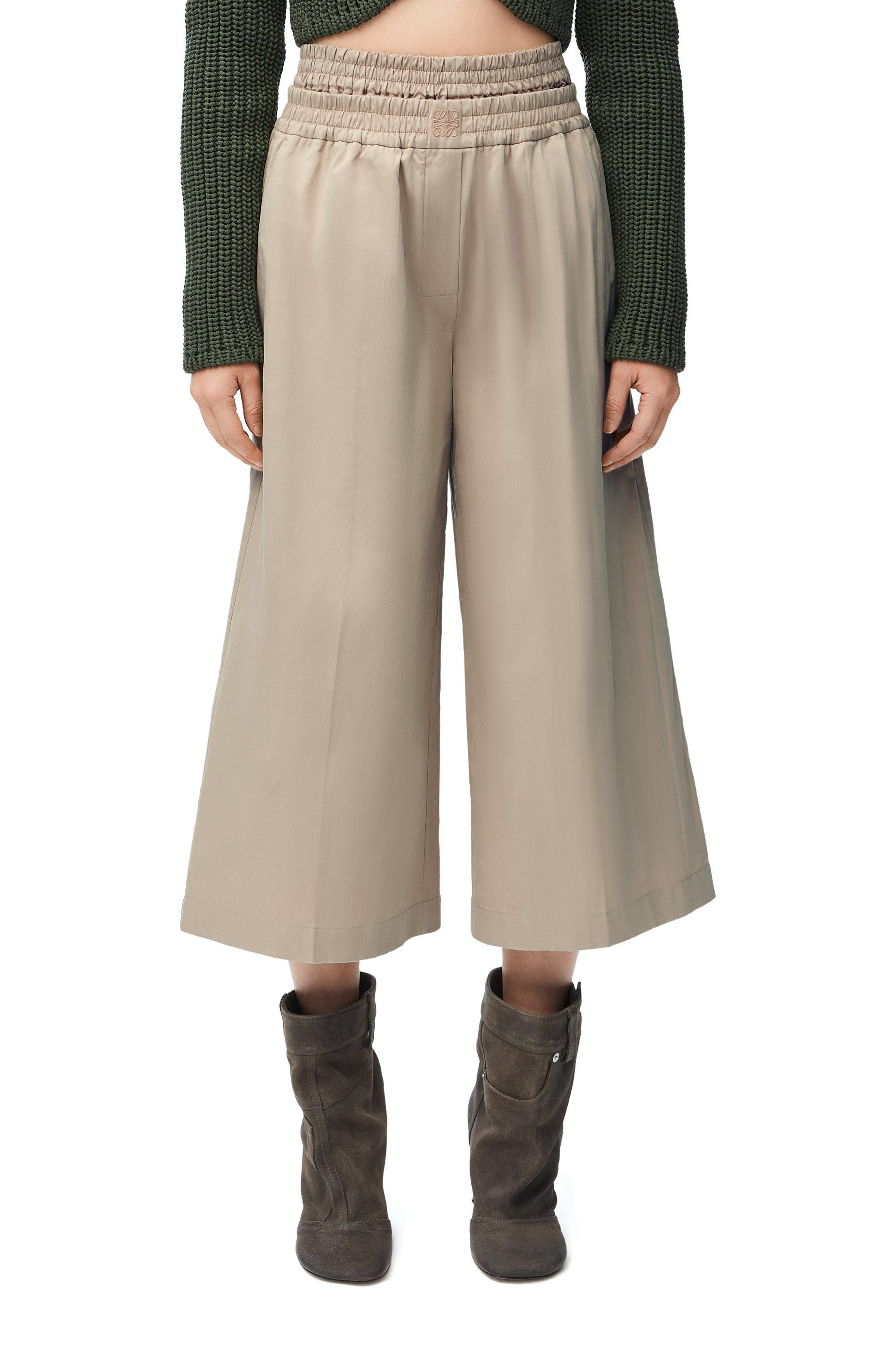 Loewe Luxury Cropped Trousers In Cotton And Silk in Natural | Lyst