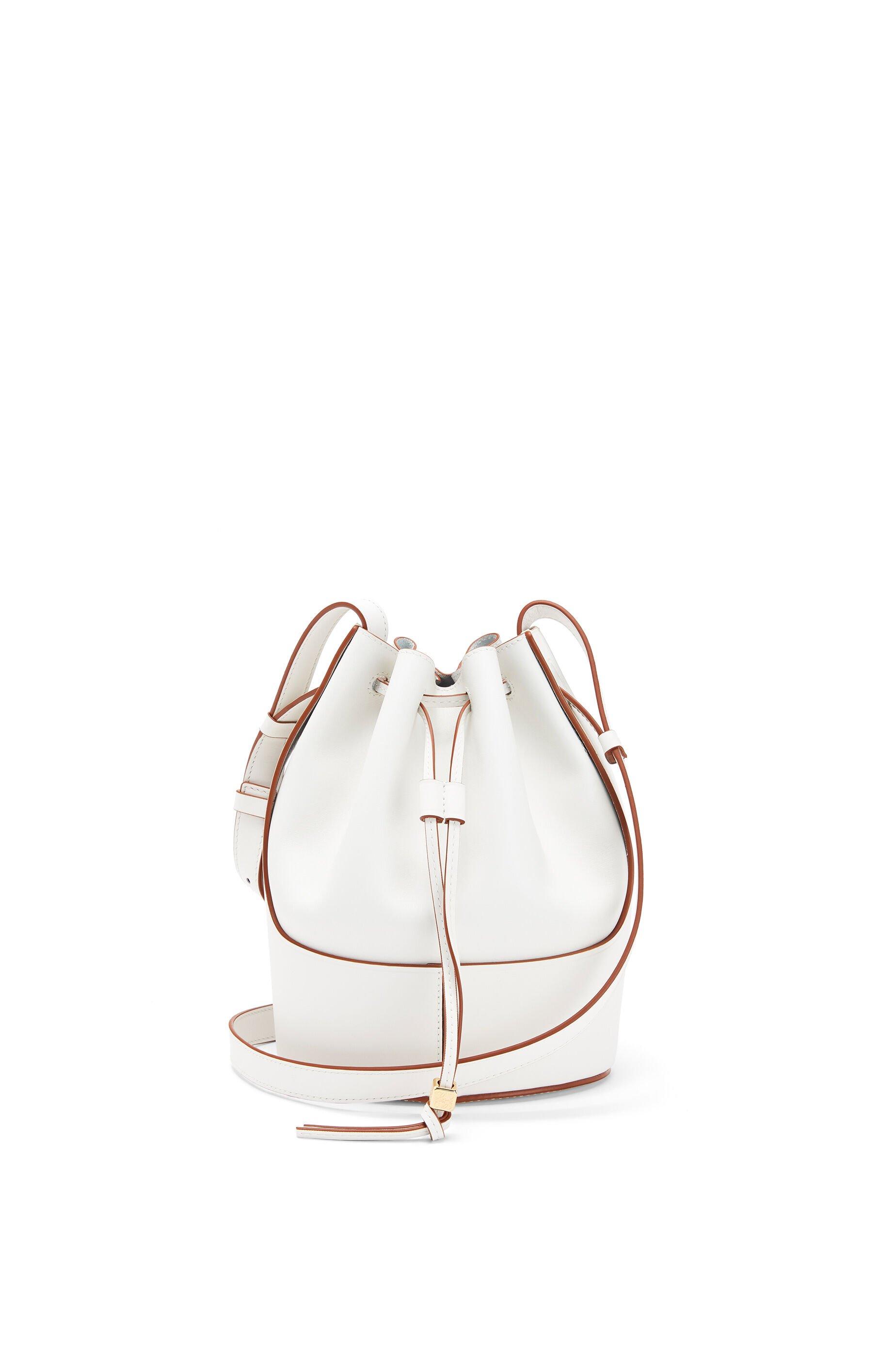 Loewe Balloon Small Leather Shoulder Bag in Soft White (White 
