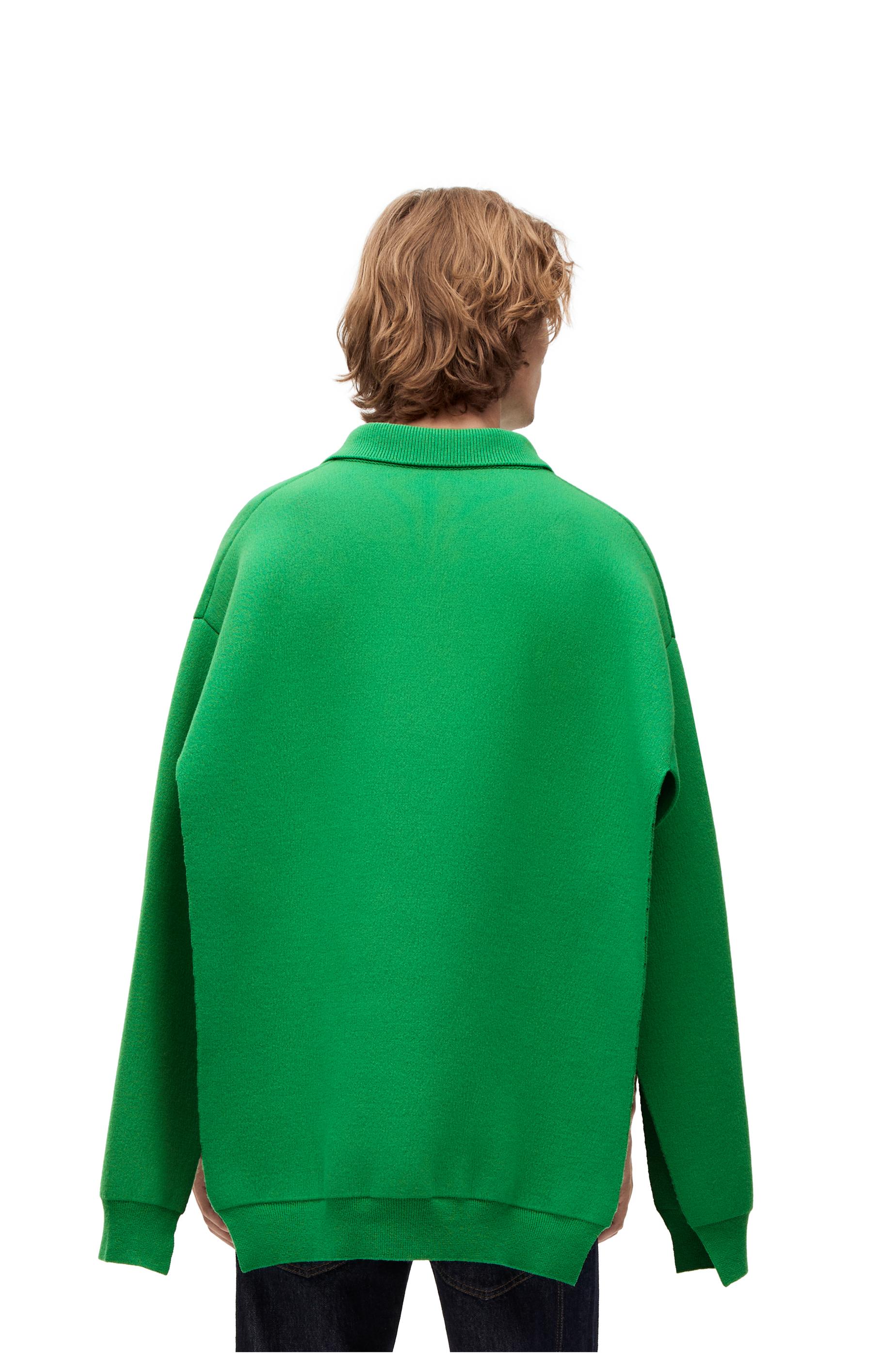 Loewe Open Seam Polo Sweater In Wool in Green for Men | Lyst