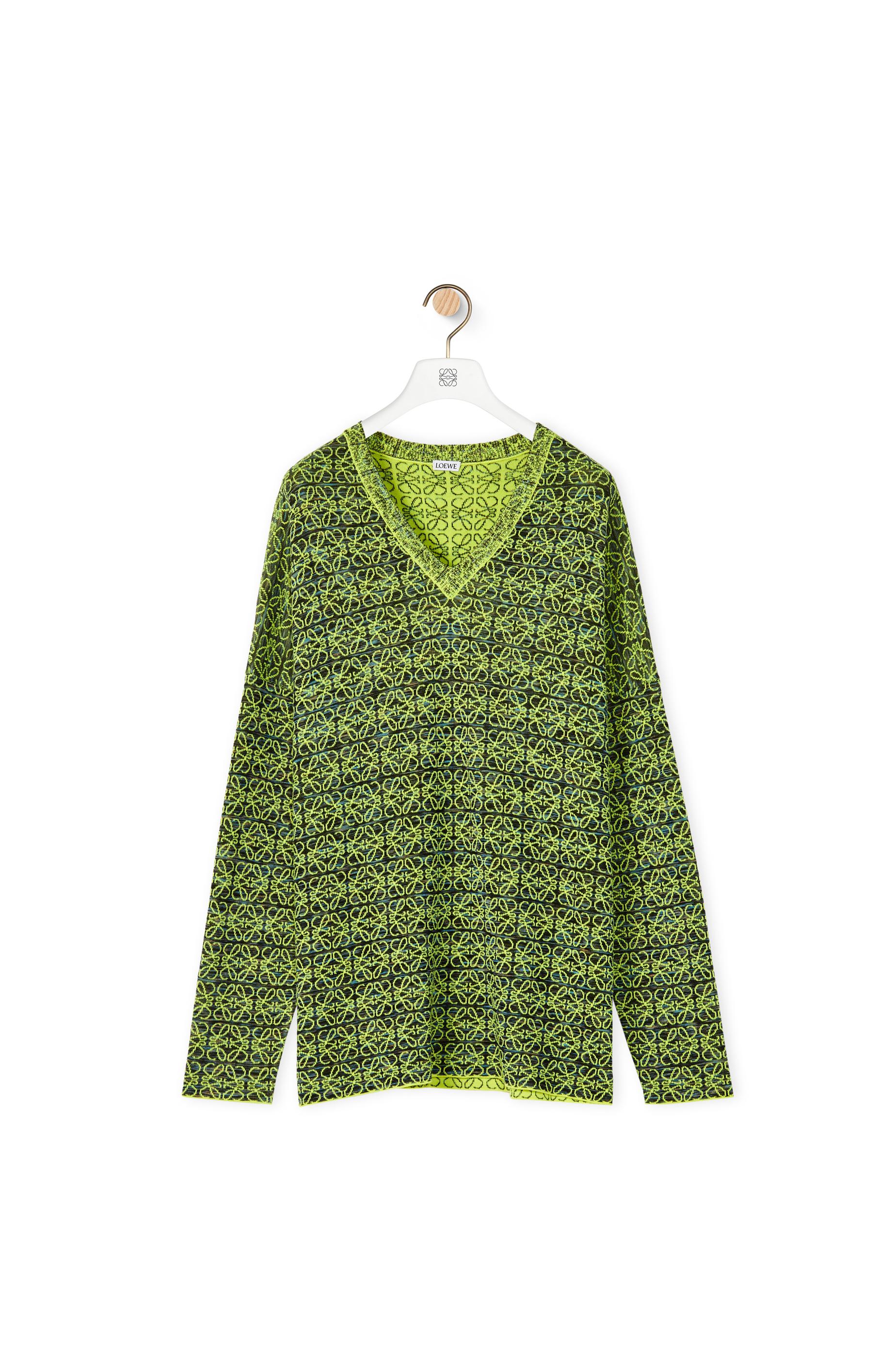 Loewe Anagram Oversize Sweater In Wool in Yellow/Black (Green) - Lyst