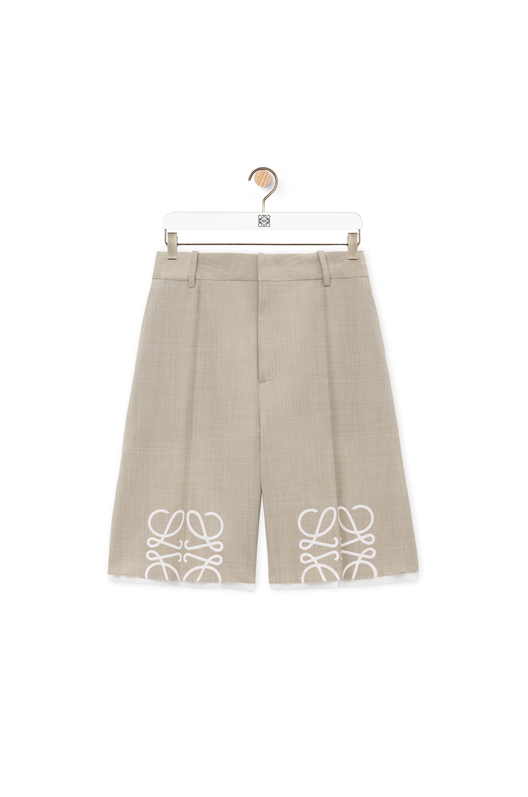 LOEWE｜SHORTS (Anagram shorts in wool and cashmere (S359 Anagram shorts in wool and cashmere Grey - LOEWE