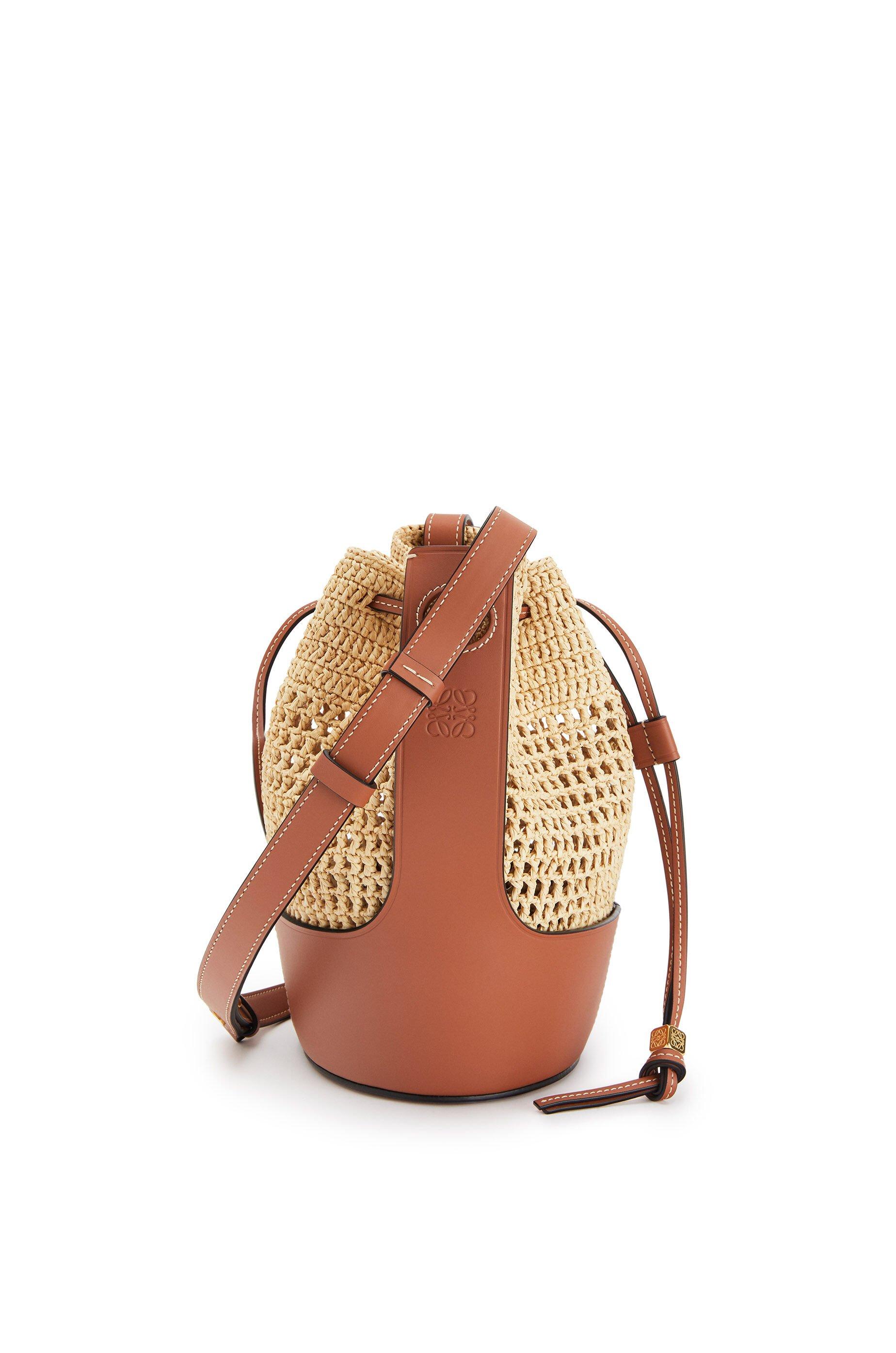Loewe Balloon Small Leather And Raffia Shoulder Bag | Lyst