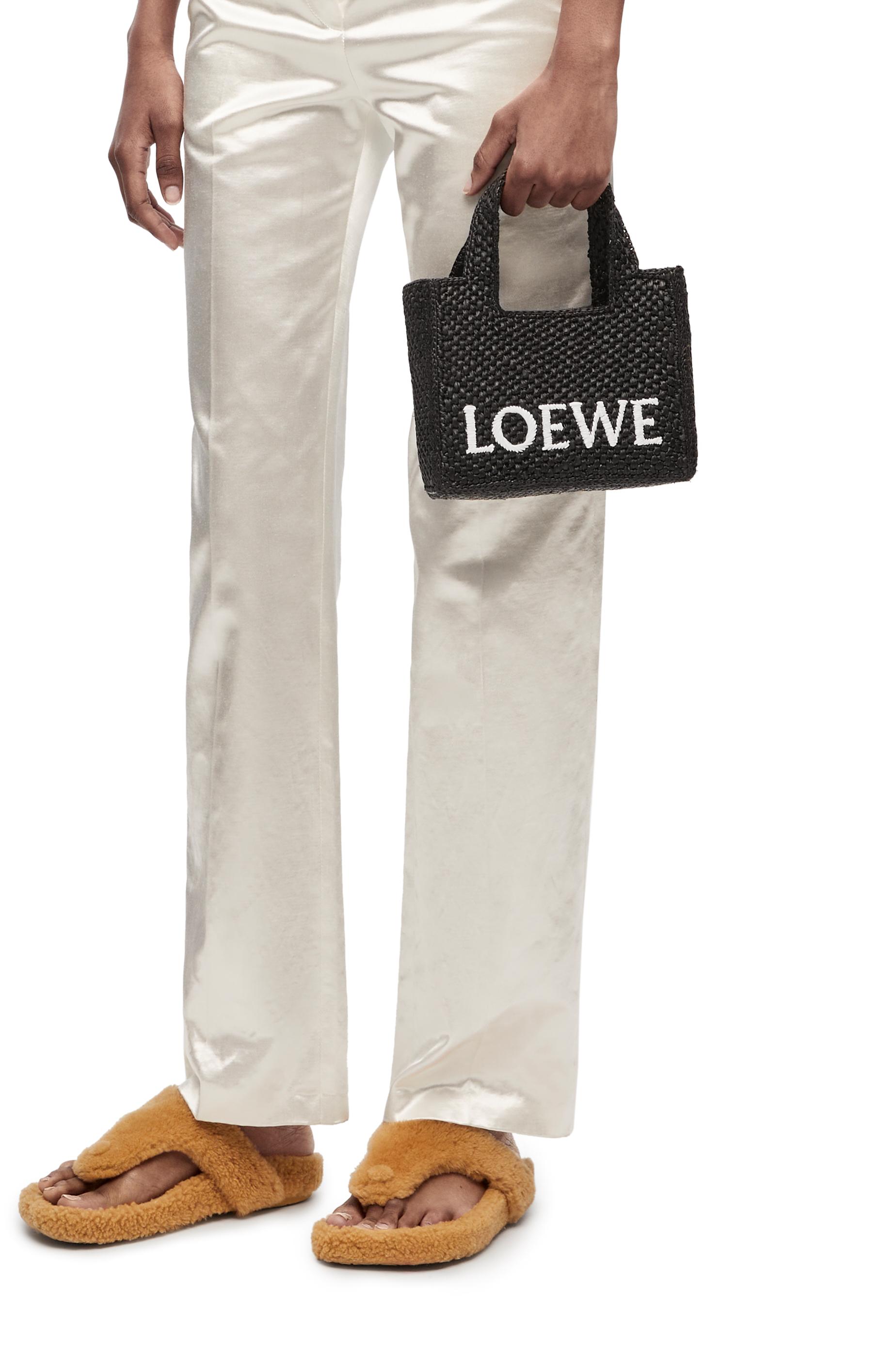 Loewe Women's Small Loewe Font Raffia Tote