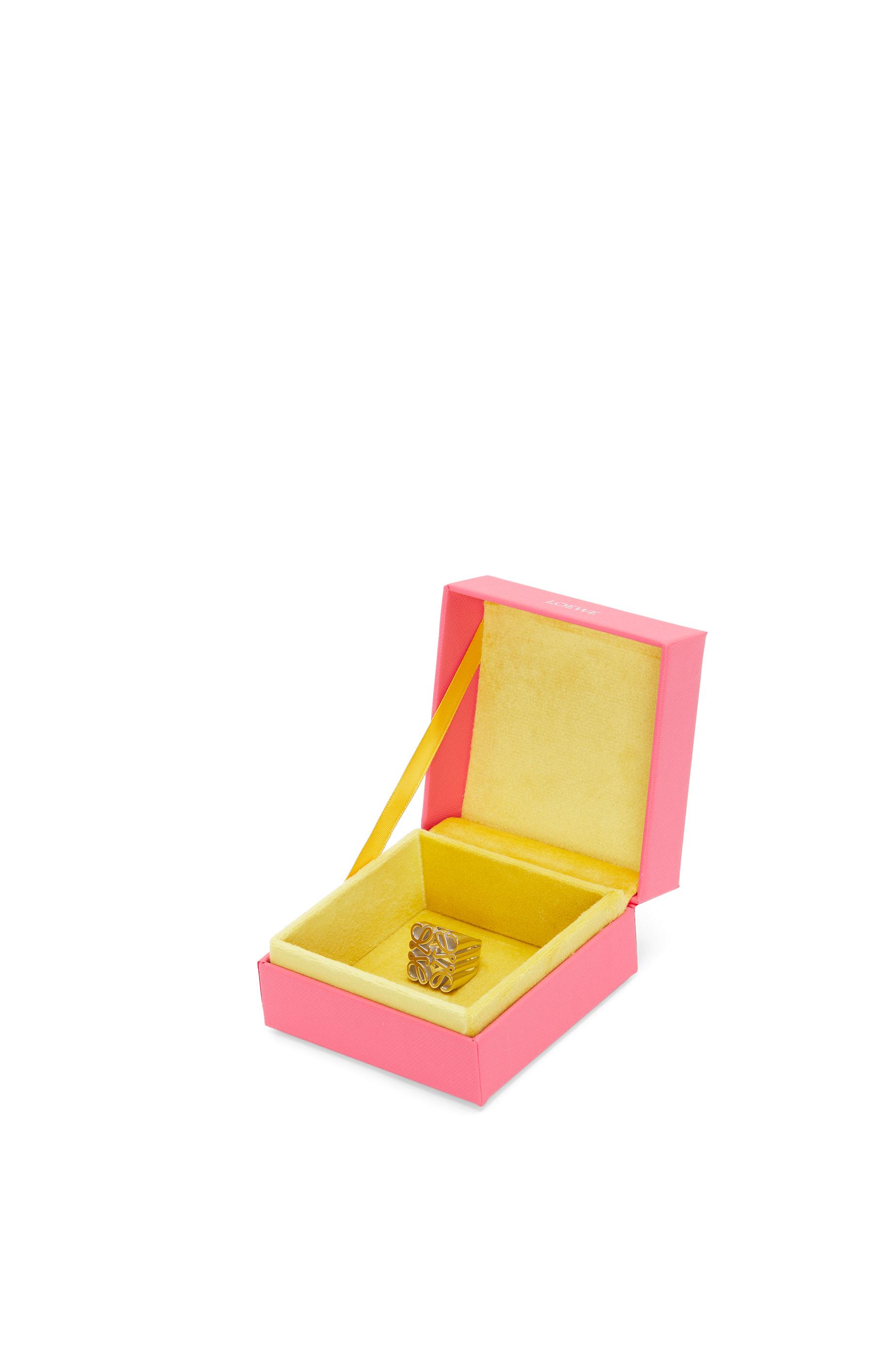 Loewe Pave Anagram Chevaliere Ring In Sterling Silver in White 