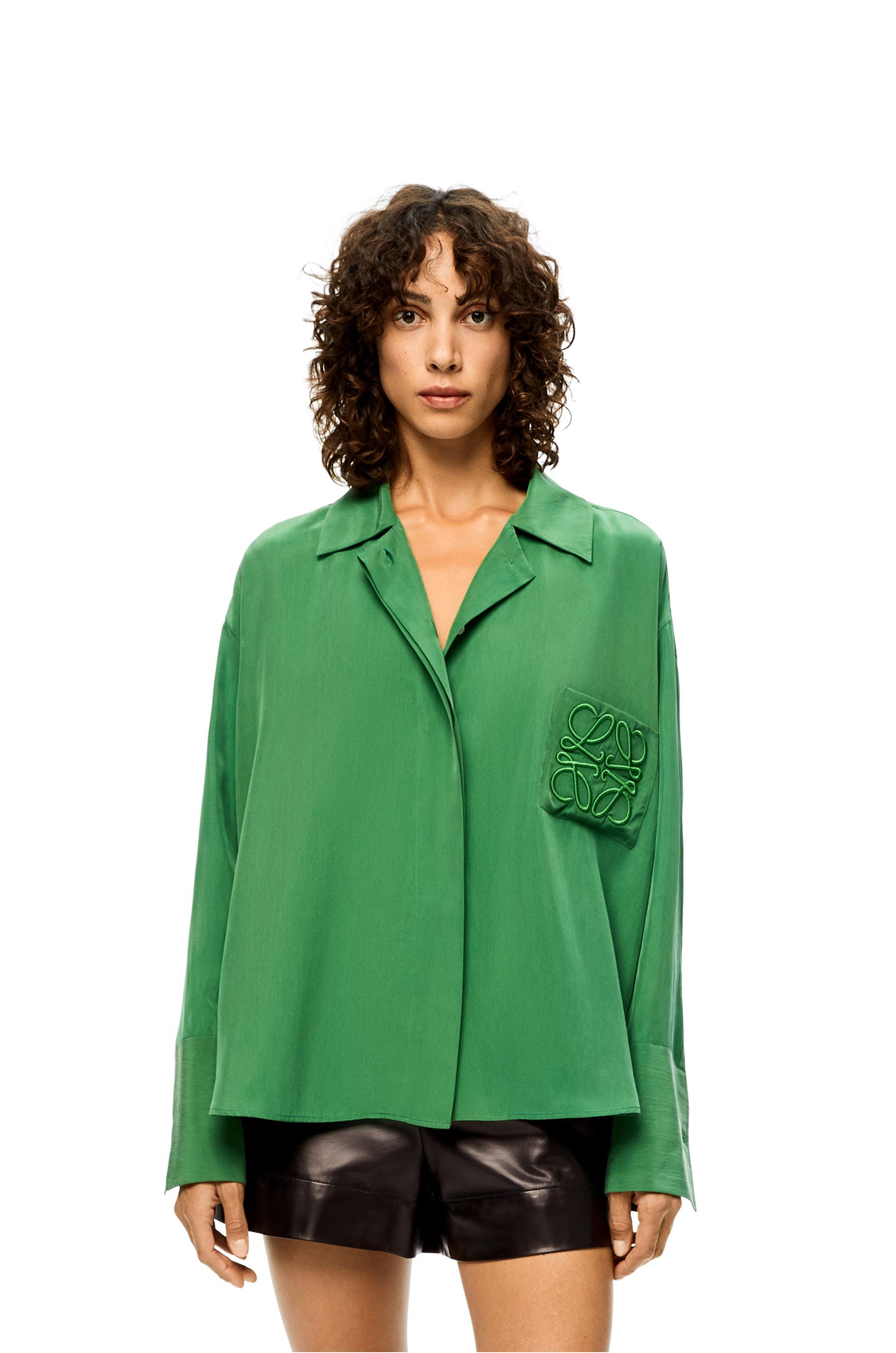 Loewe Luxury Pyjama Blouse In Silk For Women in Green | Lyst