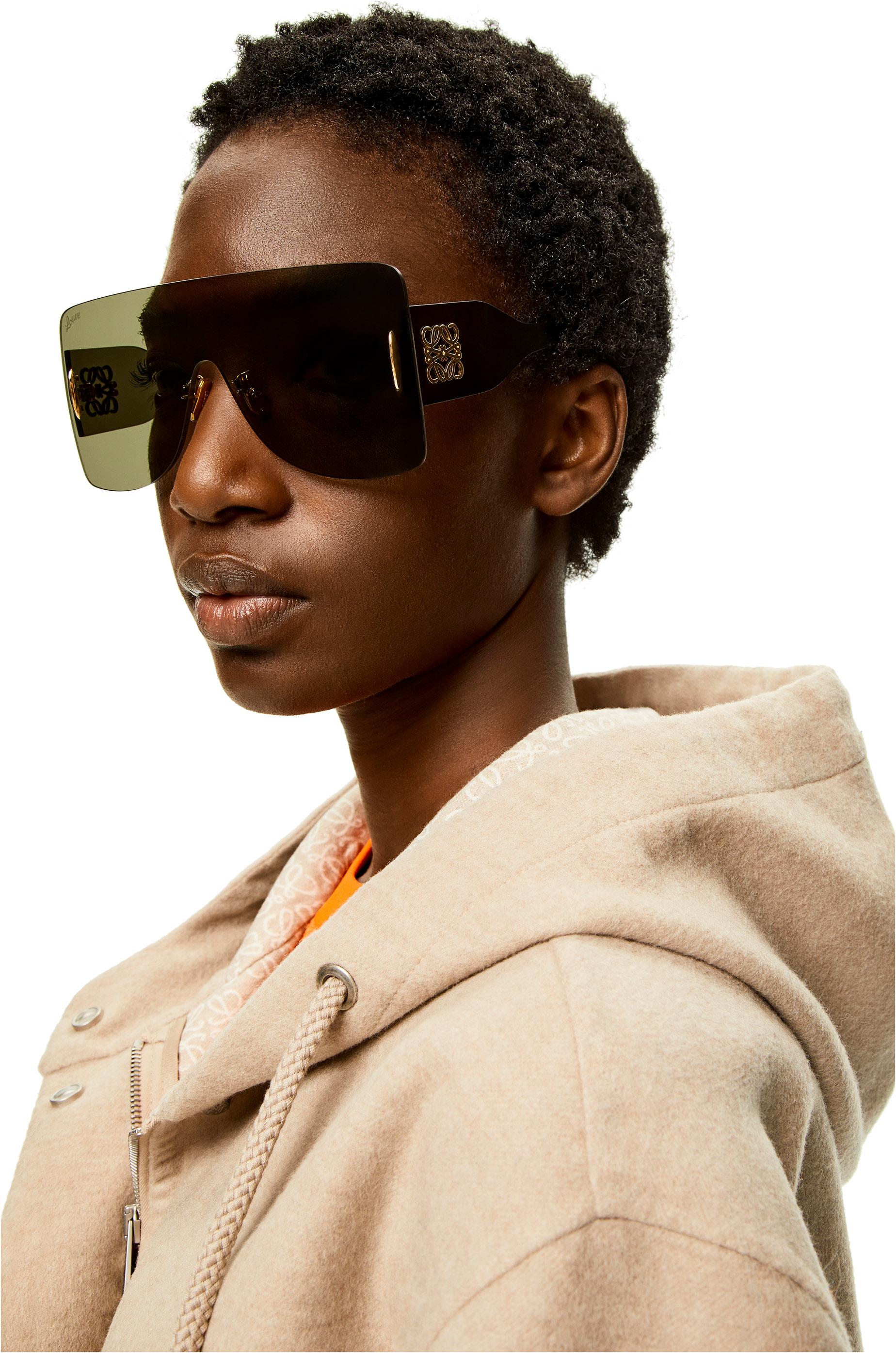 Loewe Luxury Rectangular Mask Sunglasses In Nylon in Green | Lyst