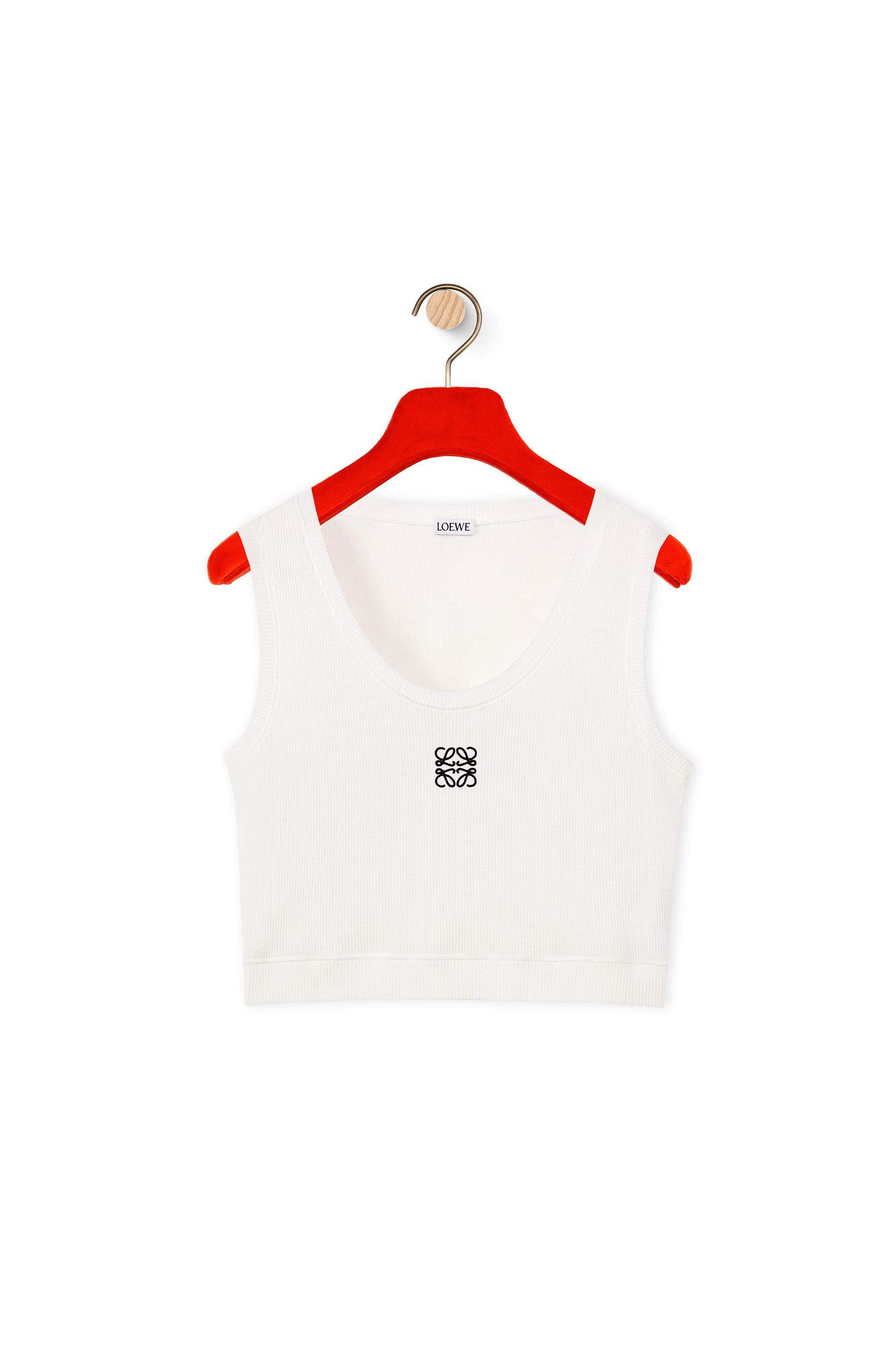Luxury Cropped Anagram Tank Top In Cotton For Women