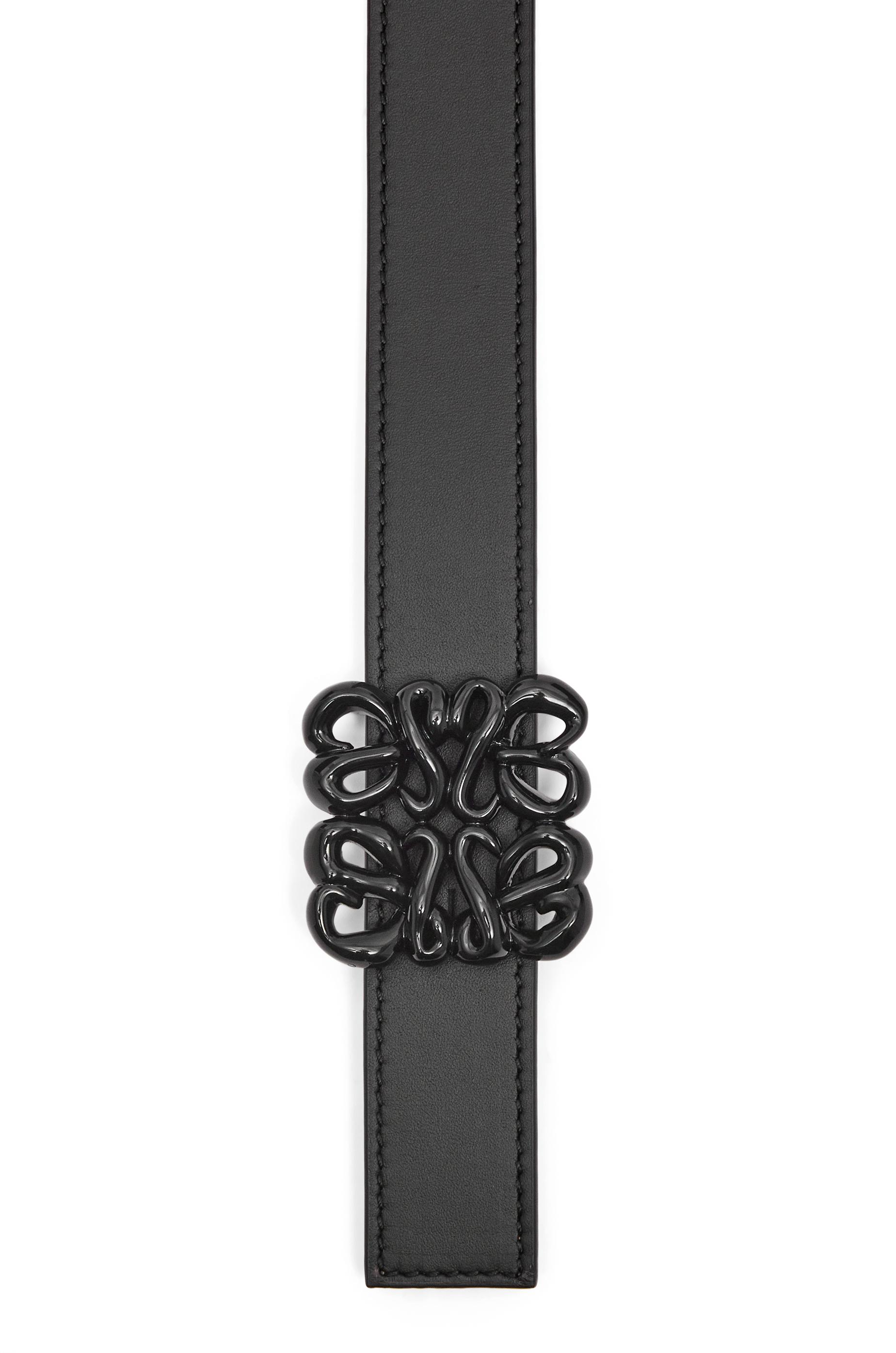 Anagram elastic belt in webbing and brass Black/Gold - LOEWE