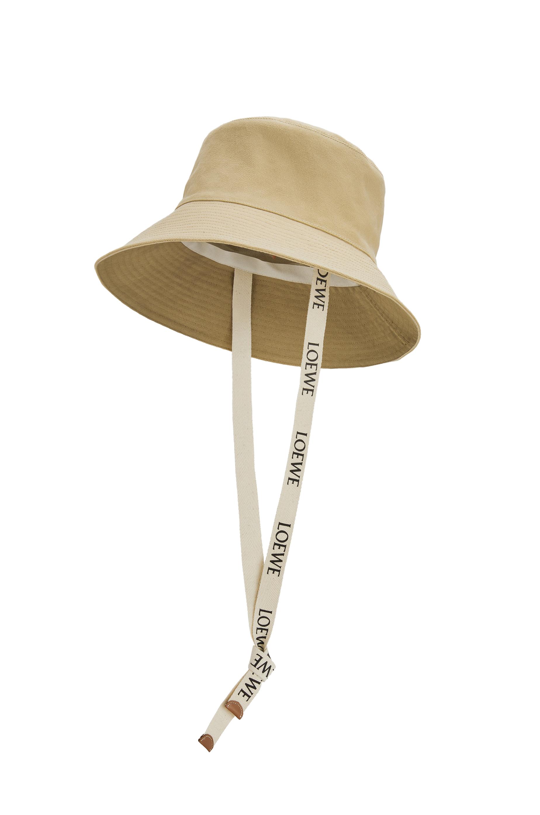 Loewe Fisherman Hat In Canvas And Calfskin in Natural