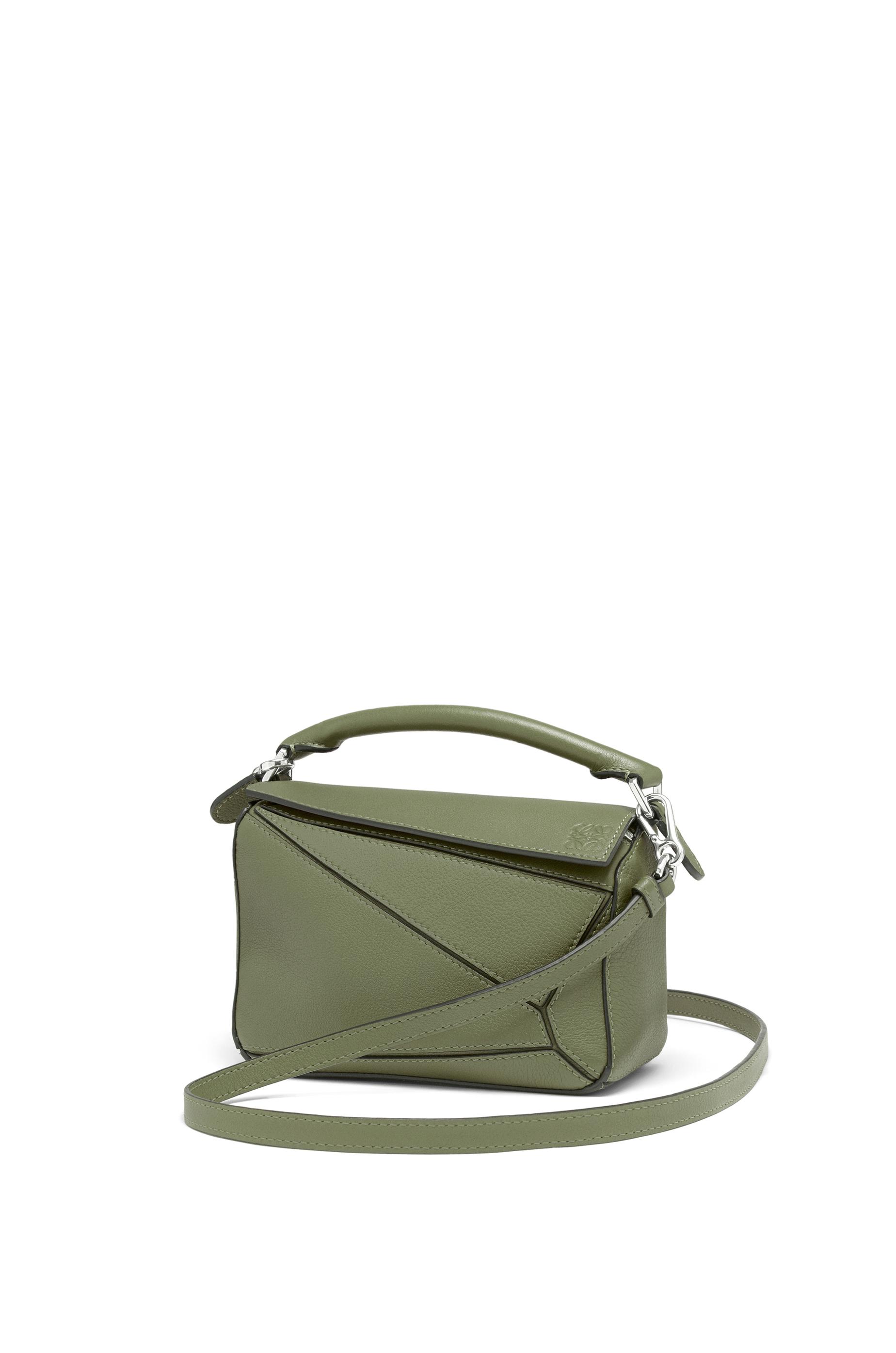 Loewe Mini Puzzle Bag In Classic Calfskin in Green | Lyst