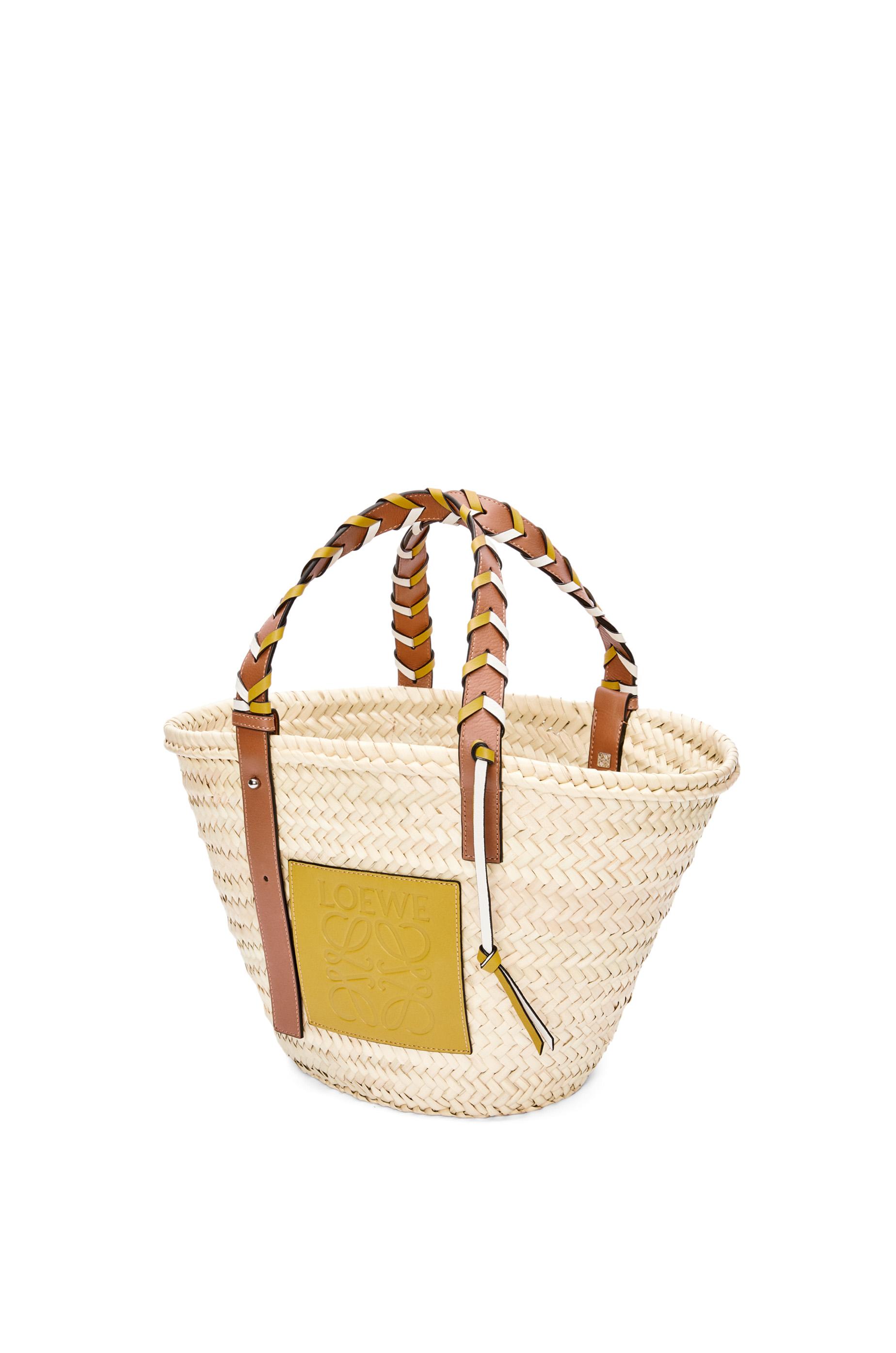 Loewe X Paula's Ibiza Small Palm Leaf Basket Tote Bag in Blue