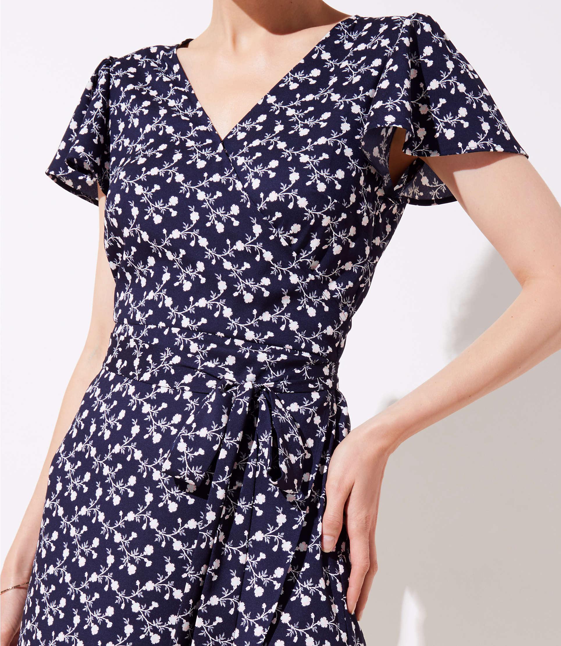 loft vine flutter wrap dress